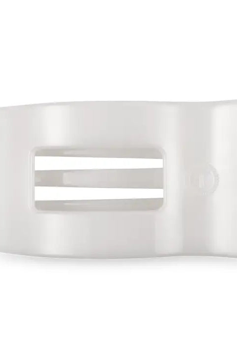 Teleties Flat Rectangle Clip - Coconut White-Hair Clips-Dear Me Southern Boutique, located in DeRidder, Louisiana