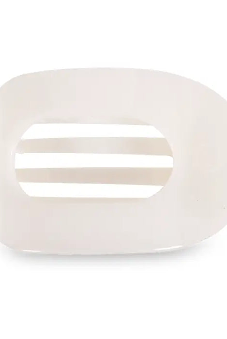 Teleties Flat Round Clip - Coconut White-Hair Clips-Dear Me Southern Boutique, located in DeRidder, Louisiana