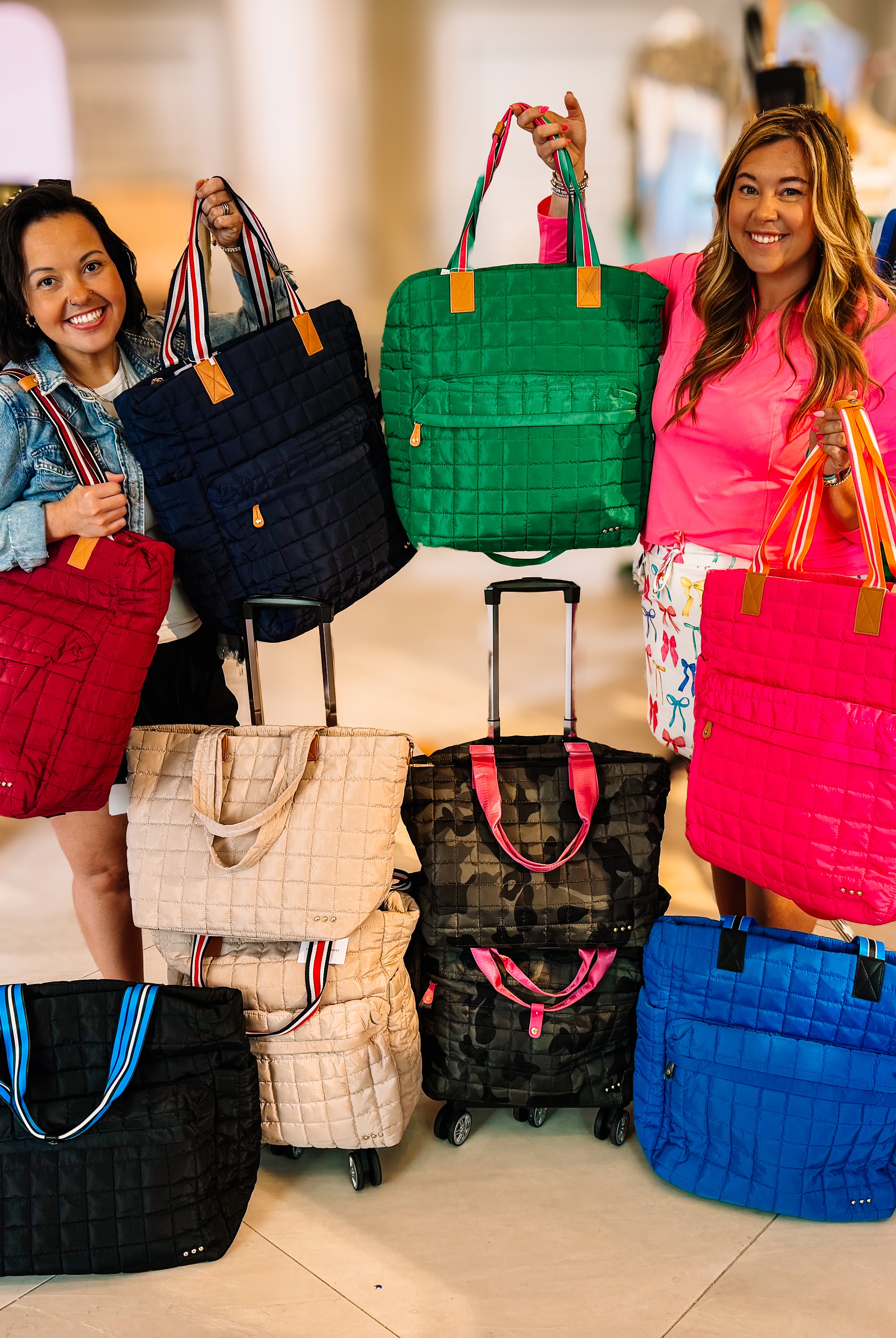 Tenley Quilted Tote Roller Bag - 8 Colors-Dear Me Southern Boutique, located in DeRidder, Louisiana