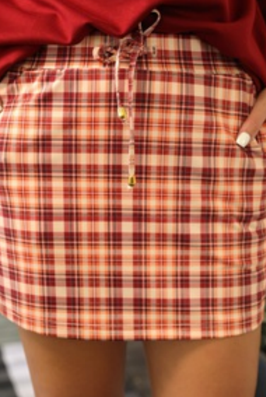 Thankful Plaid Skort-Skorts-Dear Me Southern Boutique, located in DeRidder, Louisiana