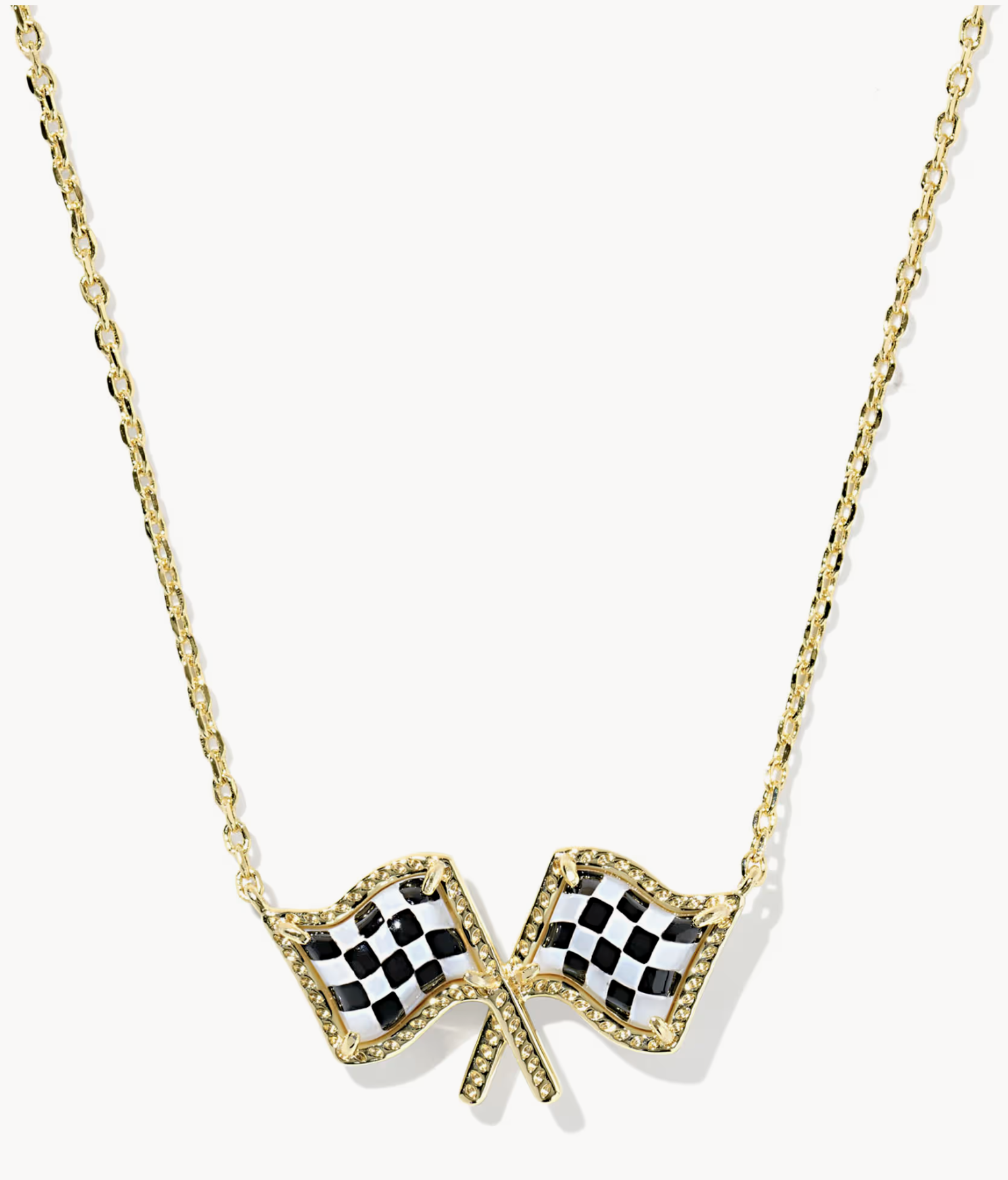 The Checkered Flag Pendant Necklace | Kendra Scott Sports Collection-Jewelry-Dear Me Southern Boutique, located in DeRidder, Louisiana