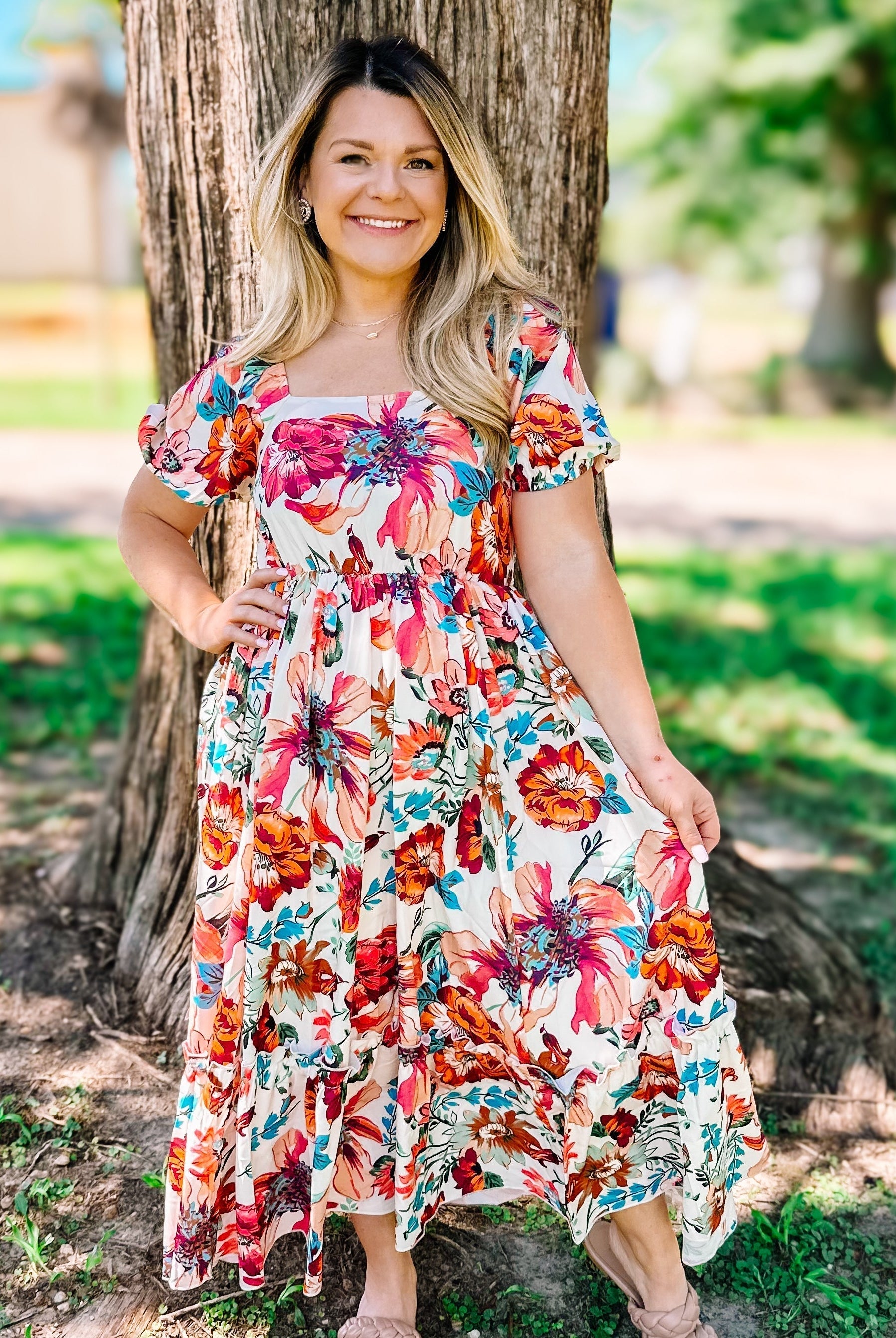The Francesca Midi Dress-Midi Dresses-Dear Me Southern Boutique, located in DeRidder, Louisiana