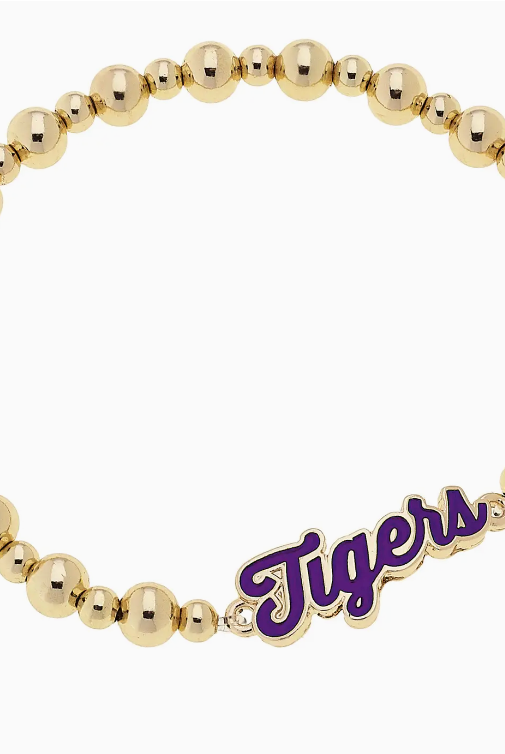 The Geaux Gold Script Tigers Beaded Bracelet-Jewelry-Dear Me Southern Boutique, located in DeRidder, Louisiana