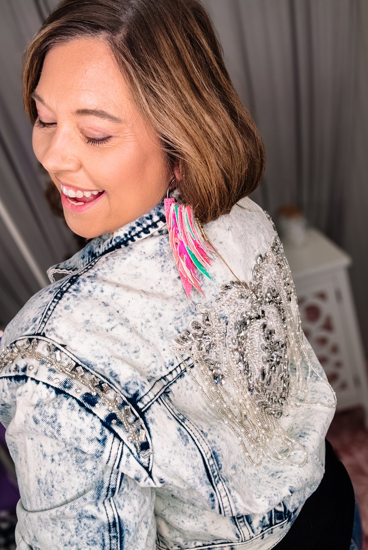 The Grand Entrance Denim Jacket-Outerwear/Jackets/Shackets-Dear Me Southern Boutique, located in DeRidder, Louisiana