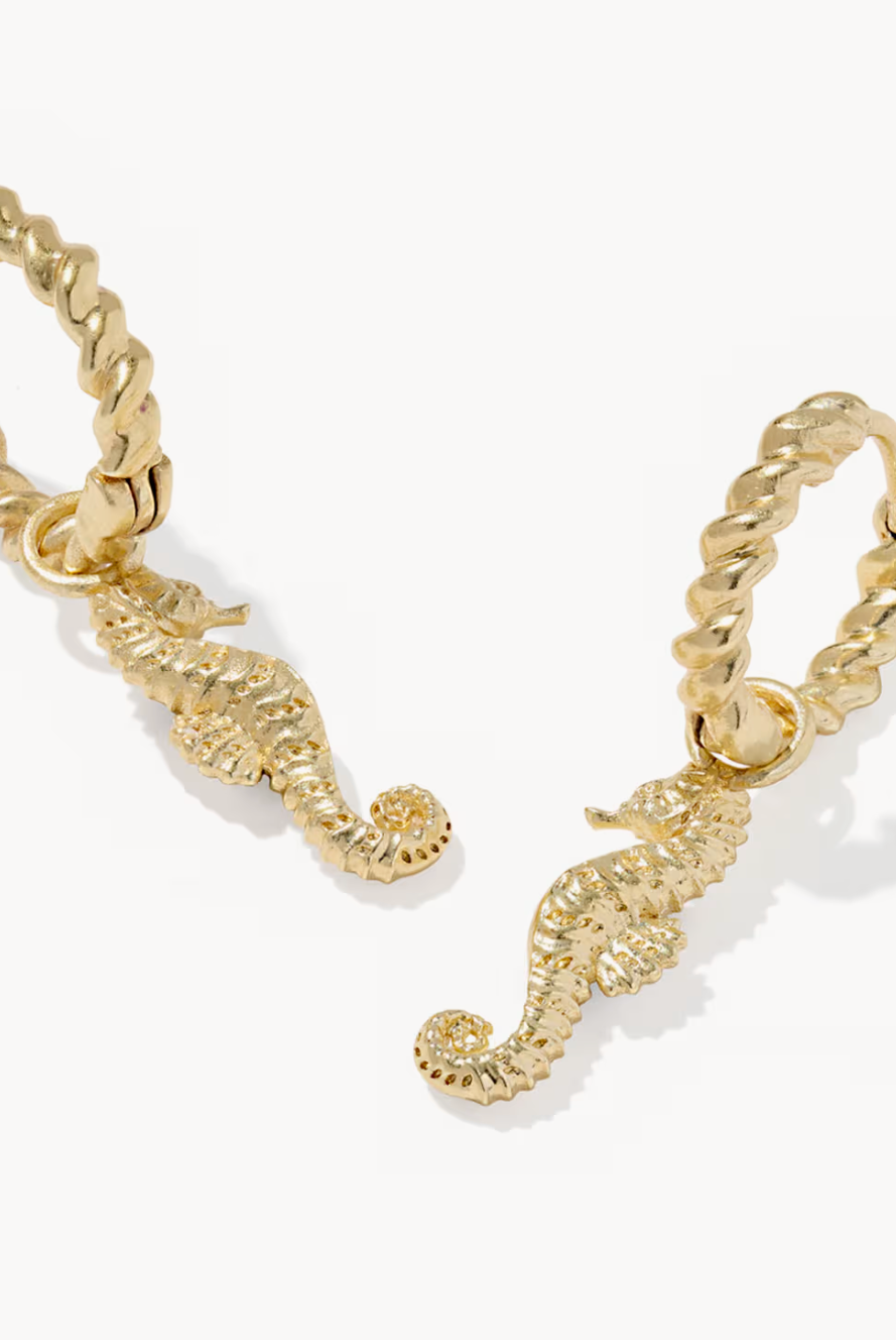 The Seahorse Convertible Huggie Earrings | Kendra Scott Coastal Collection-Jewelry-Dear Me Southern Boutique, located in DeRidder, Louisiana