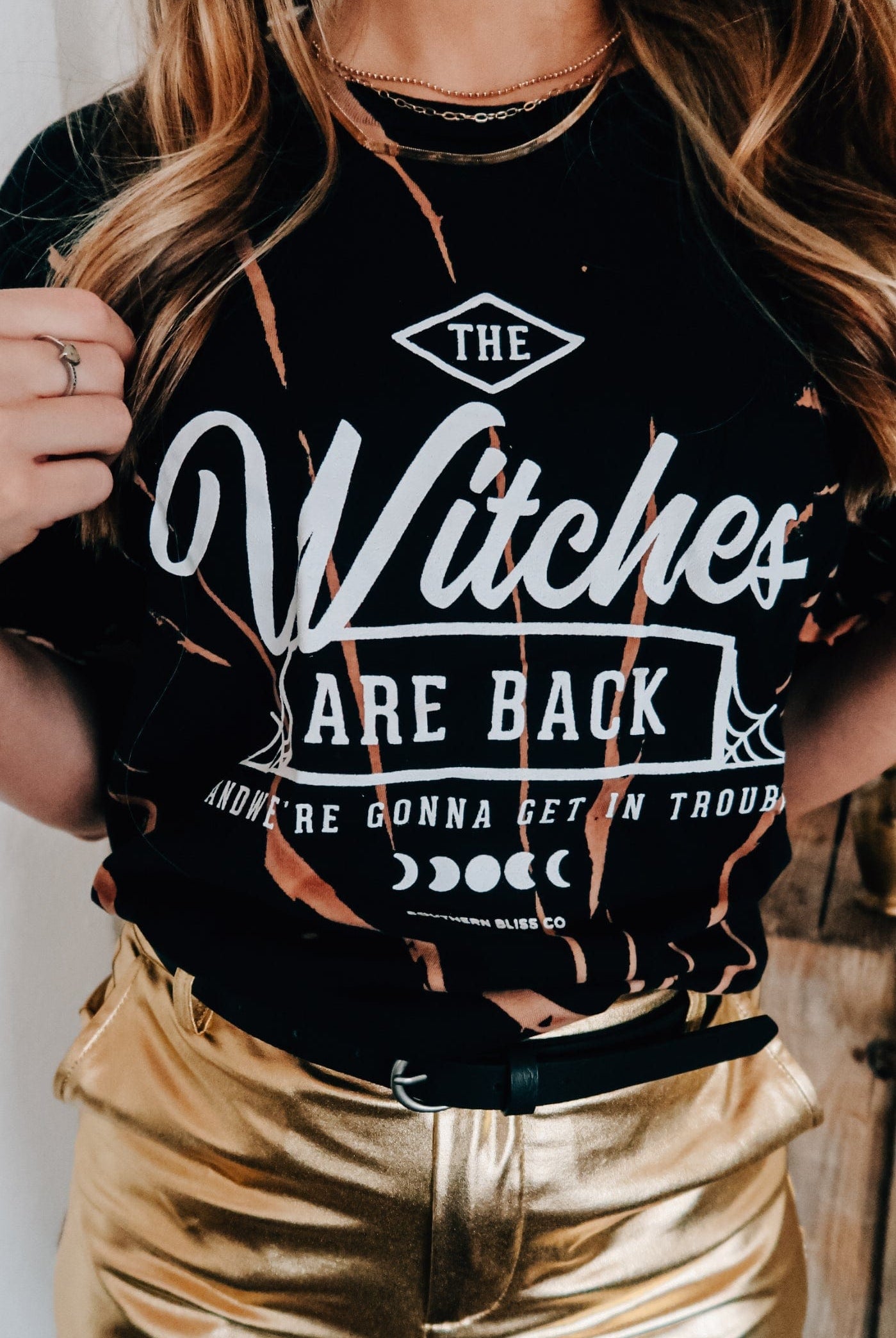 The Witches Are Back Bleached Tee-Dear Me Southern Boutique, located in DeRidder, Louisiana