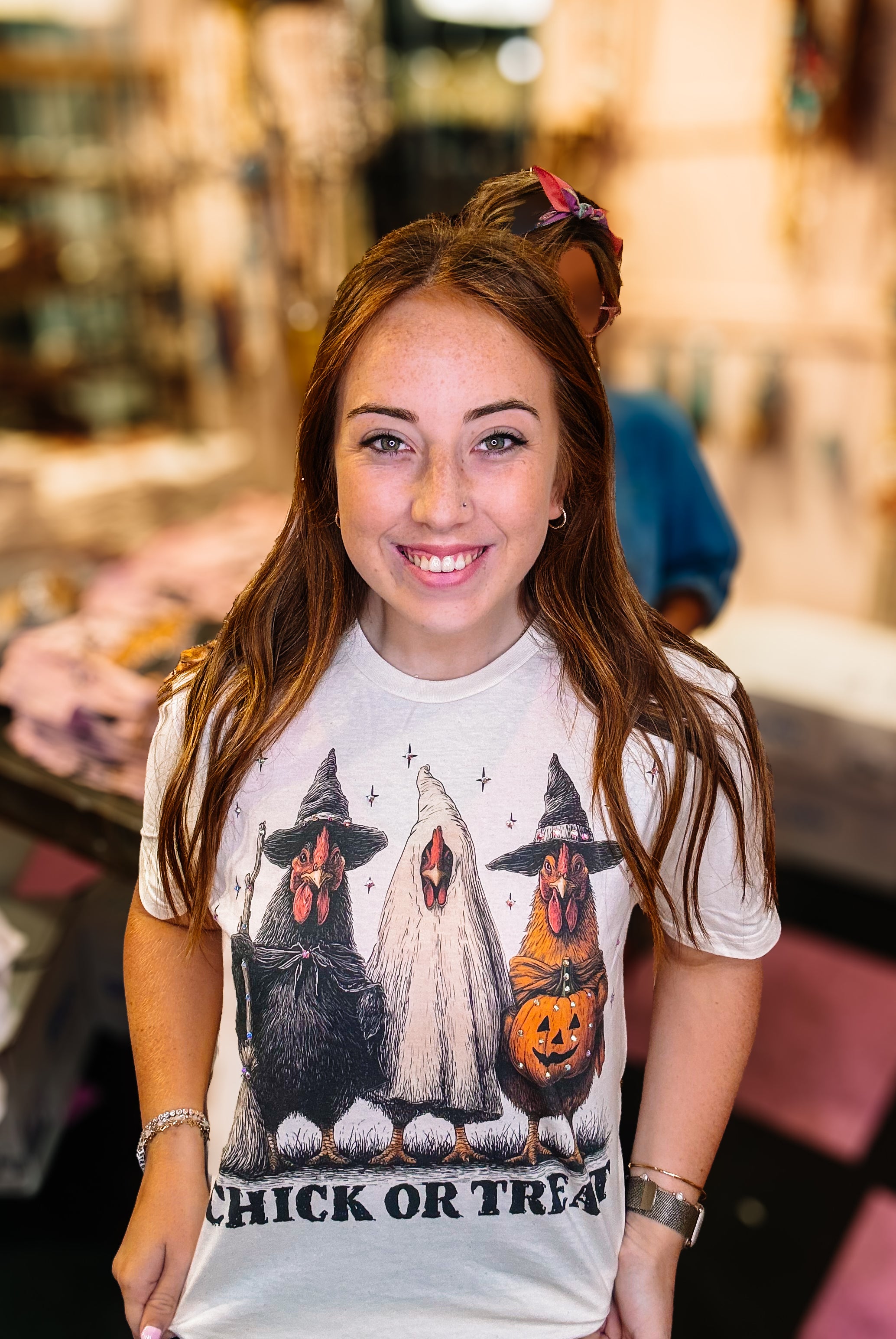 The Witchy Chicks Bougie Rhinestone Tee-Graphic Tees-Dear Me Southern Boutique, located in DeRidder, Louisiana