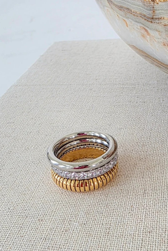The element stack ring trio - Waterproof-Jewelry - Rings-Dear Me Southern Boutique, located in DeRidder, Louisiana