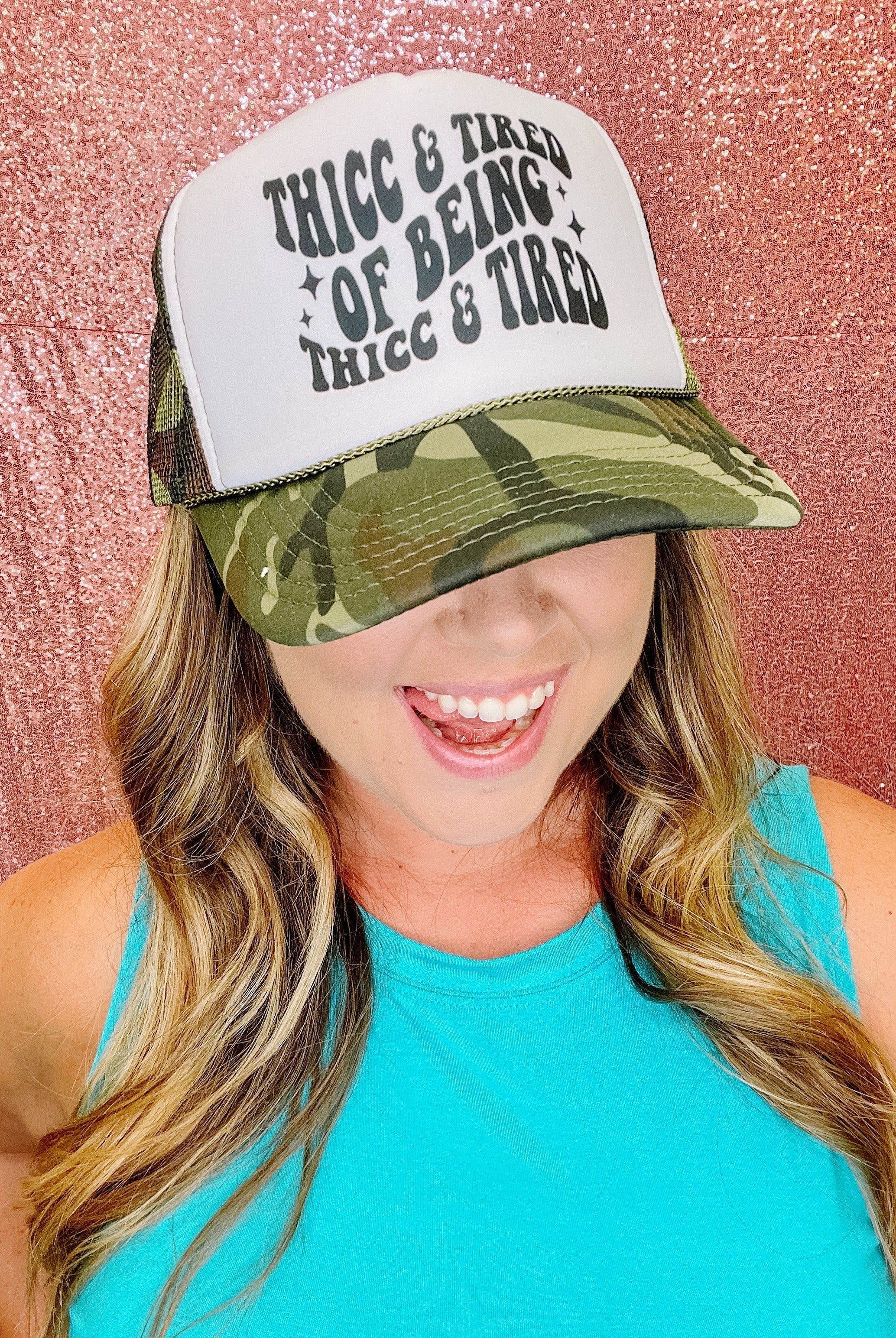 Thicc & Tired Trucker Hat-Trucker Hats-Dear Me Southern Boutique, located in DeRidder, Louisiana