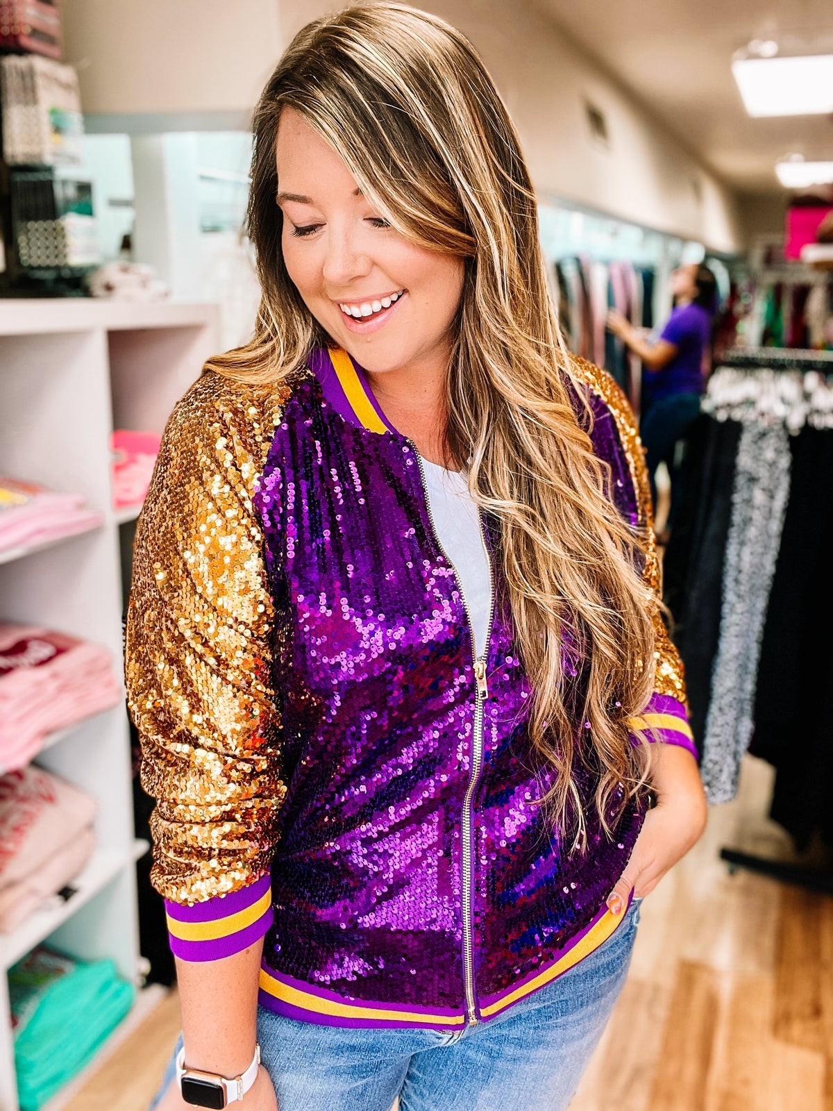 Tiger Game Day Bomber Jacket-Game Day-Dear Me Southern Boutique, located in DeRidder, Louisiana