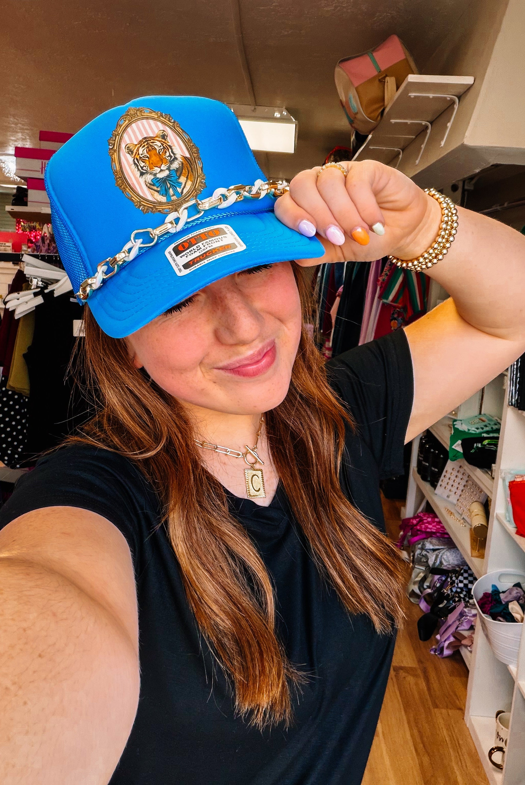 Tiger Portrait Trucker Hat-Trucker Hats-Dear Me Southern Boutique, located in DeRidder, Louisiana