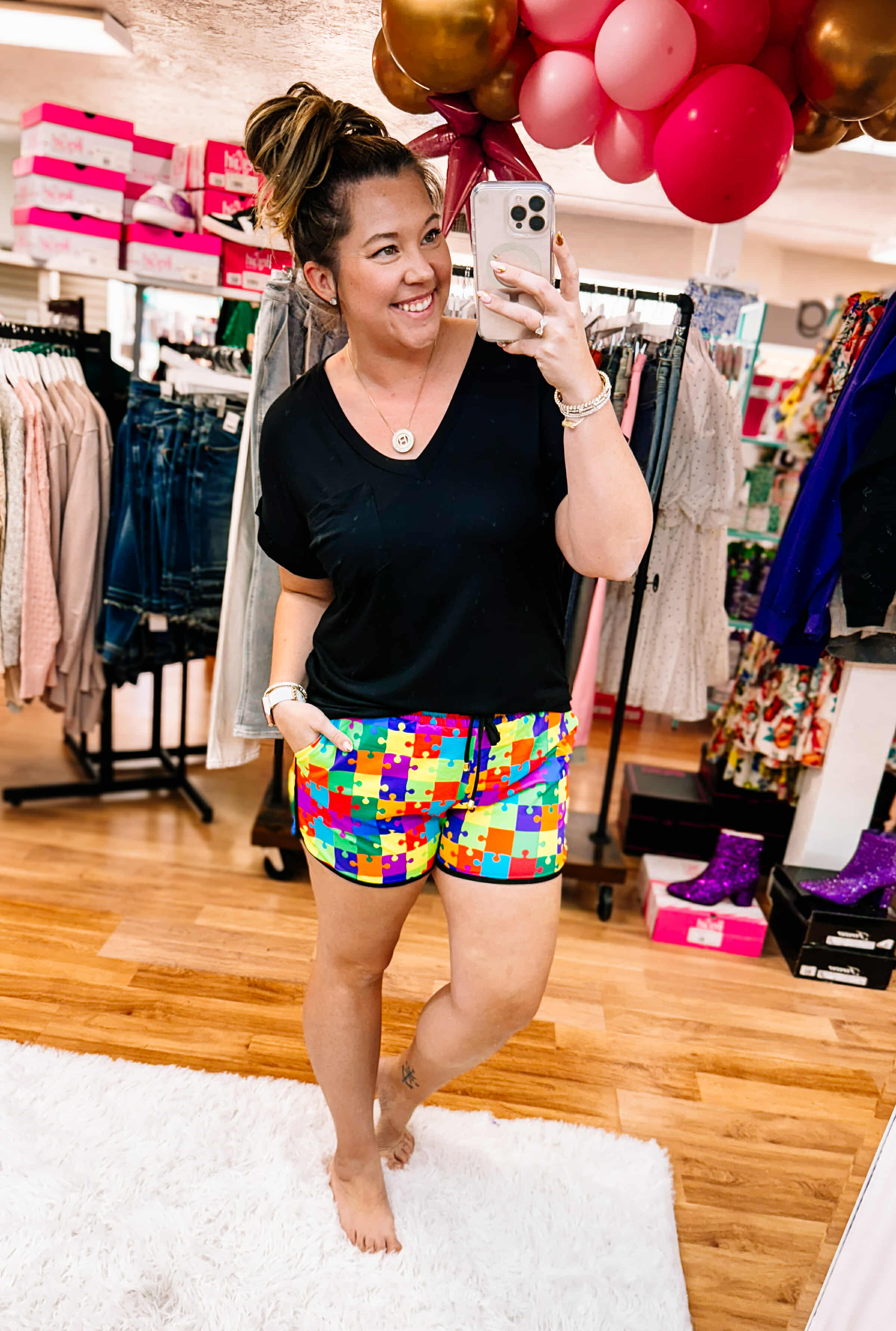Totally Ausome Everyday Drawstring Shorts-Shorts-Dear Me Southern Boutique, located in DeRidder, Louisiana