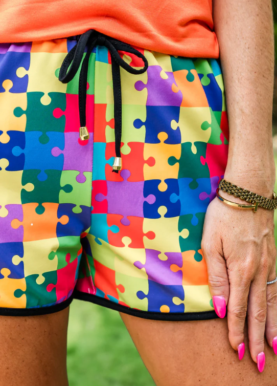 Totally Ausome Everyday Drawstring Shorts-Shorts-Dear Me Southern Boutique, located in DeRidder, Louisiana