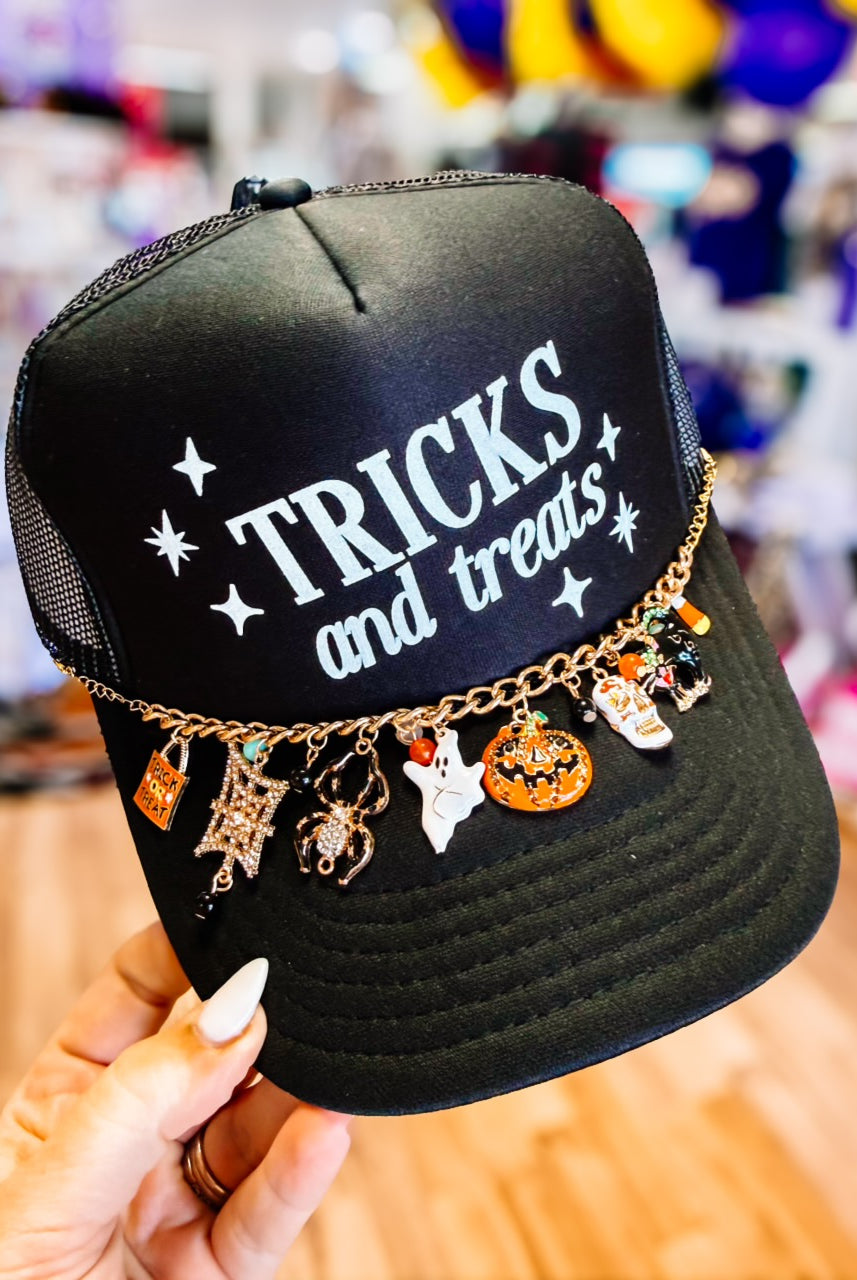 Tricks & Treats Trucker Hat-hat-Dear Me Southern Boutique, located in DeRidder, Louisiana