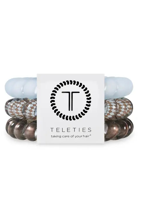 Truly Taupe-Large Teleties-Mixed Hair Ties-Dear Me Southern Boutique, located in DeRidder, Louisiana