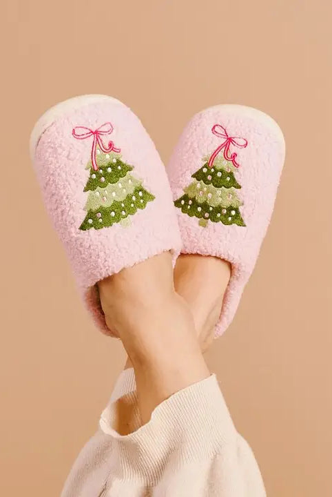 Twinkling Trees Cozy Slippers-shoes-Dear Me Southern Boutique, located in DeRidder, Louisiana