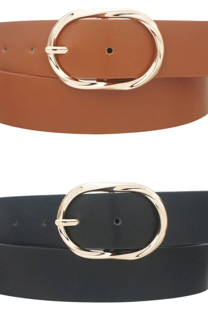 Twist Oval Buckle Duo Belt-Dear Me Southern Boutique, located in DeRidder, Louisiana