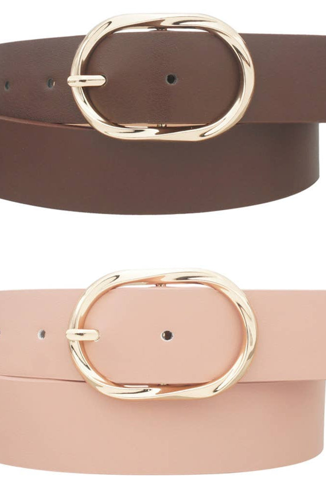 Twist Oval Buckle Duo Belt-Dear Me Southern Boutique, located in DeRidder, Louisiana
