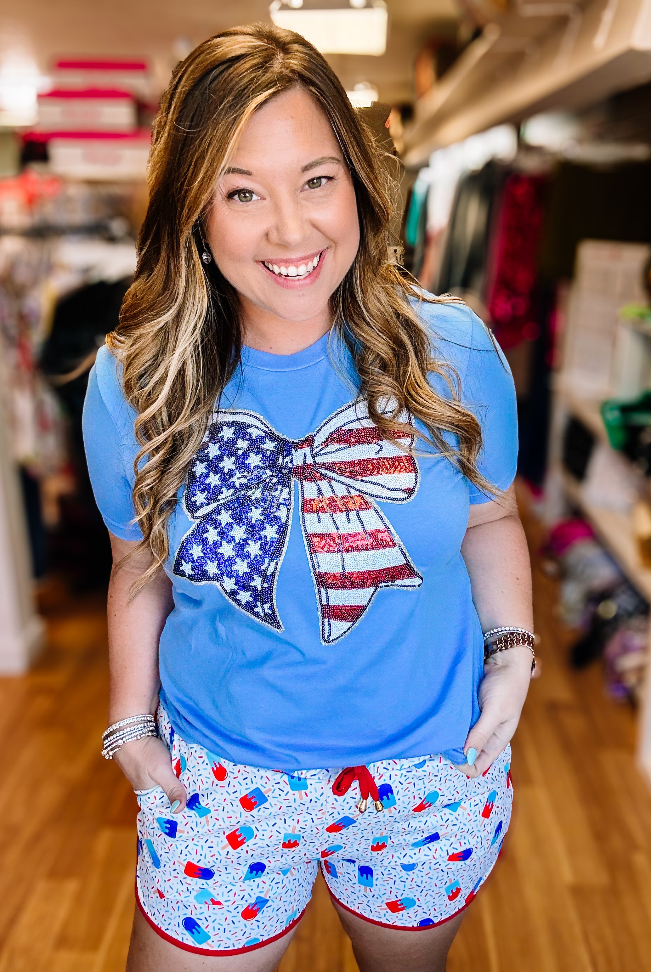 USA Bling Tee-Graphic Tees-Dear Me Southern Boutique, located in DeRidder, Louisiana