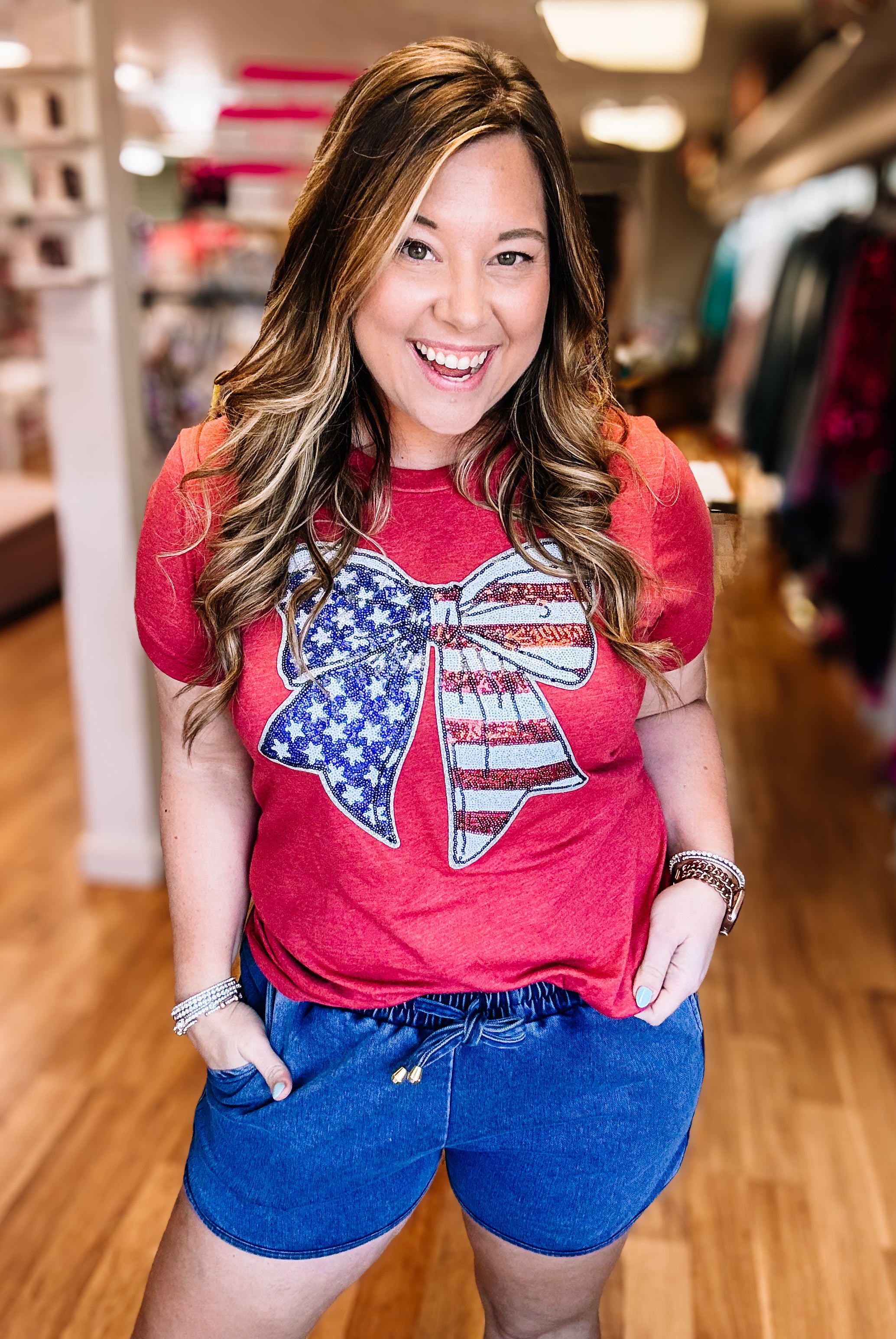 USA Bling Tee-Graphic Tees-Dear Me Southern Boutique, located in DeRidder, Louisiana