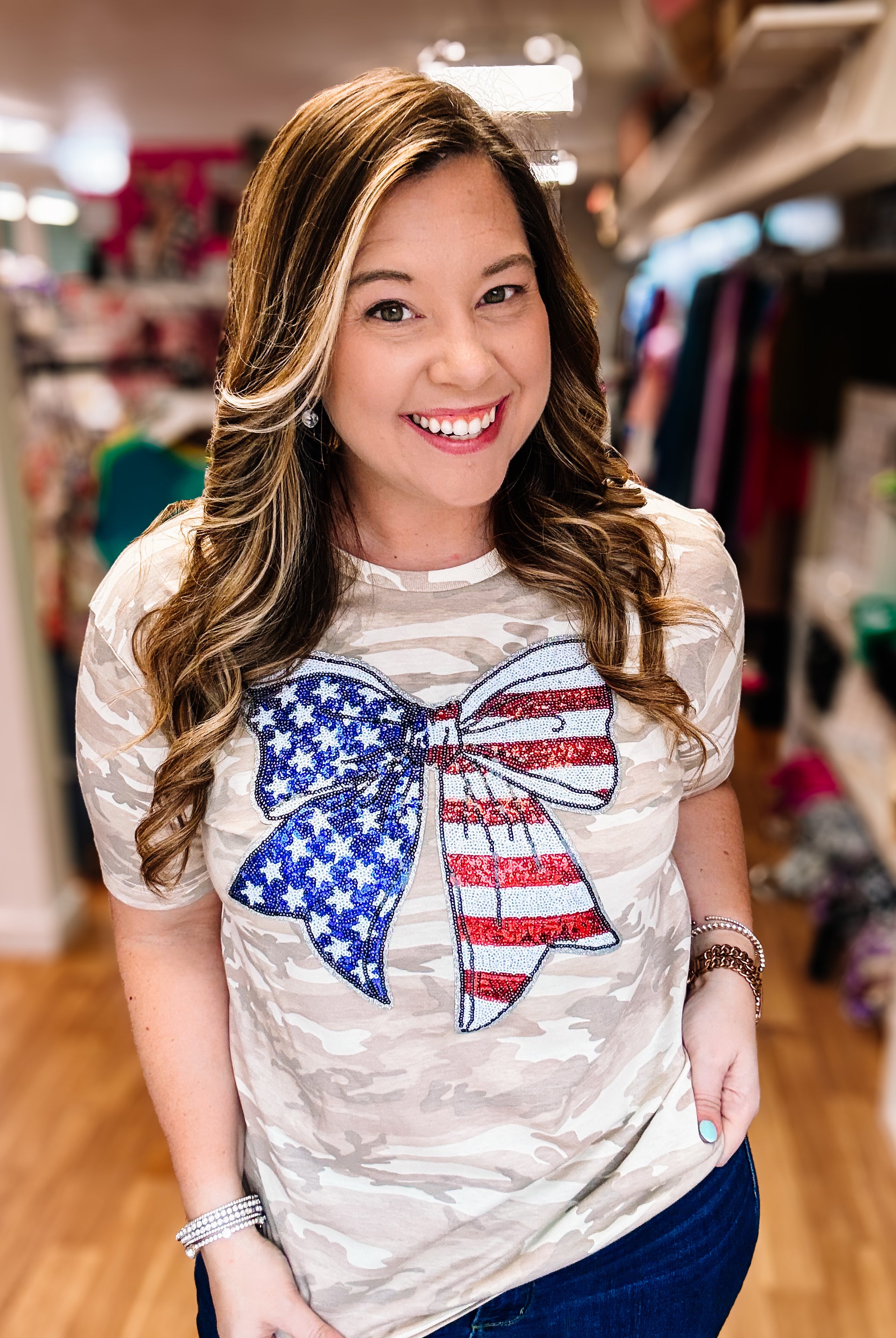 USA Bling Tee-Graphic Tees-Dear Me Southern Boutique, located in DeRidder, Louisiana