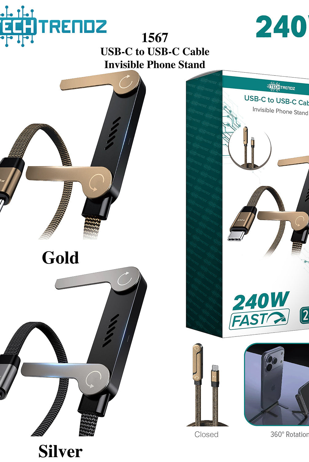 USB-C Cable & Phone Stand-Dear Me Southern Boutique, located in DeRidder, Louisiana
