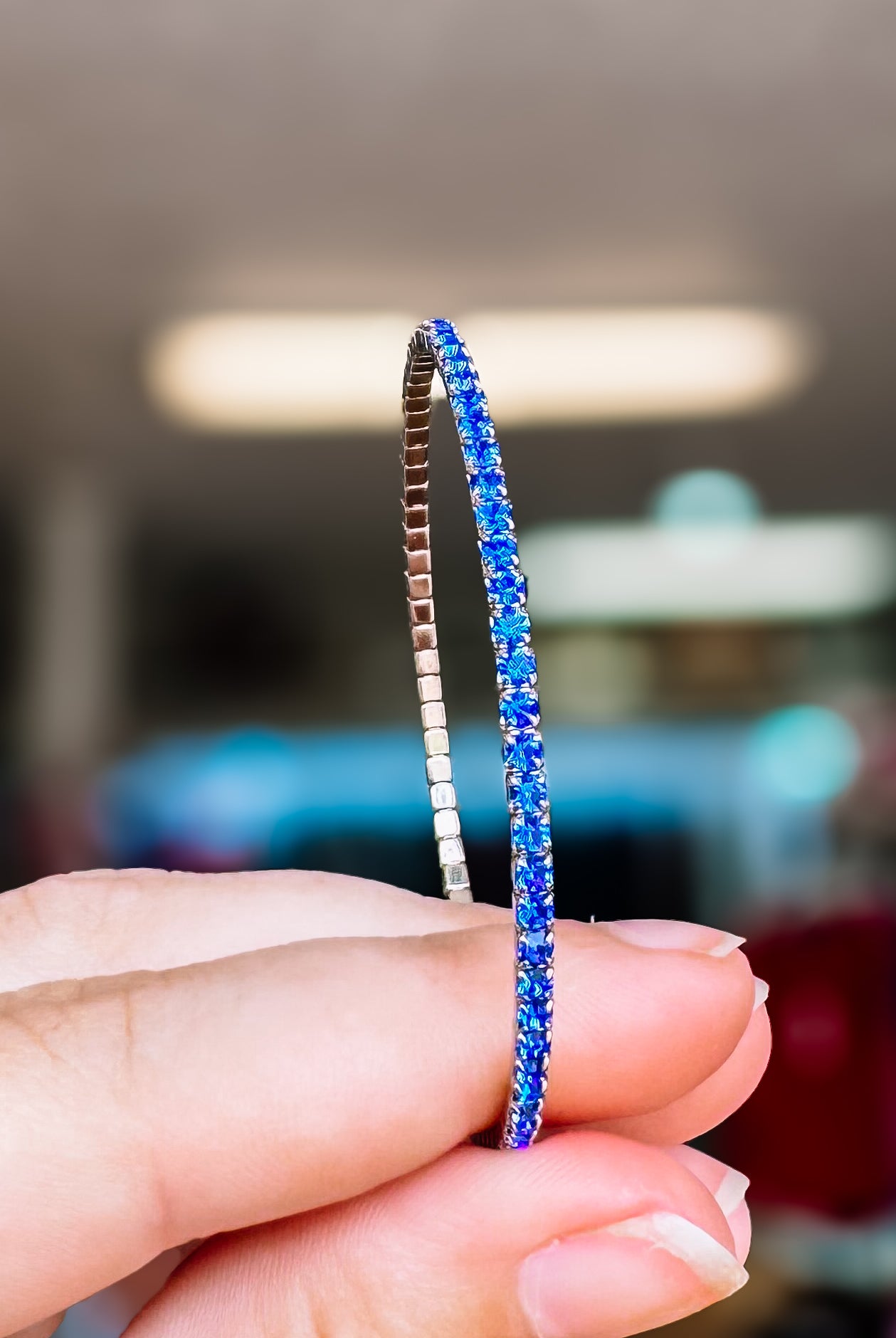 Venice Crystal Bangle - Silver Metal-Bracelets-Dear Me Southern Boutique, located in DeRidder, Louisiana
