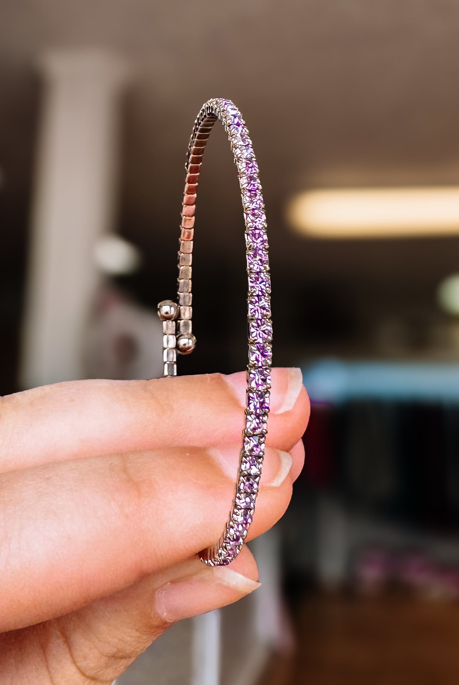 Venice Crystal Bangle - Chocolate Gold Metal-Bracelets-Dear Me Southern Boutique, located in DeRidder, Louisiana