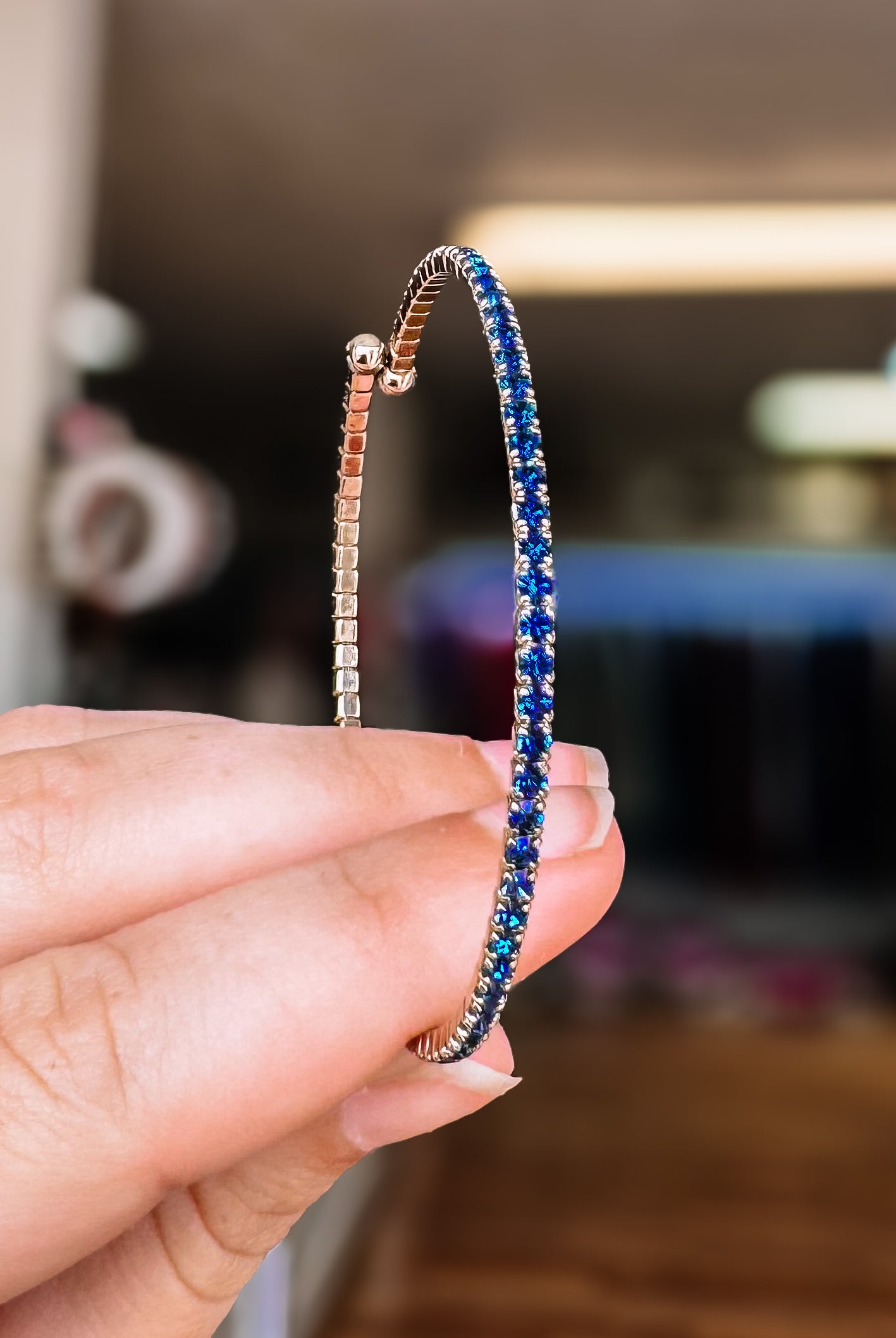 Venice Crystal Bangle - Chocolate Gold Metal-Bracelets-Dear Me Southern Boutique, located in DeRidder, Louisiana