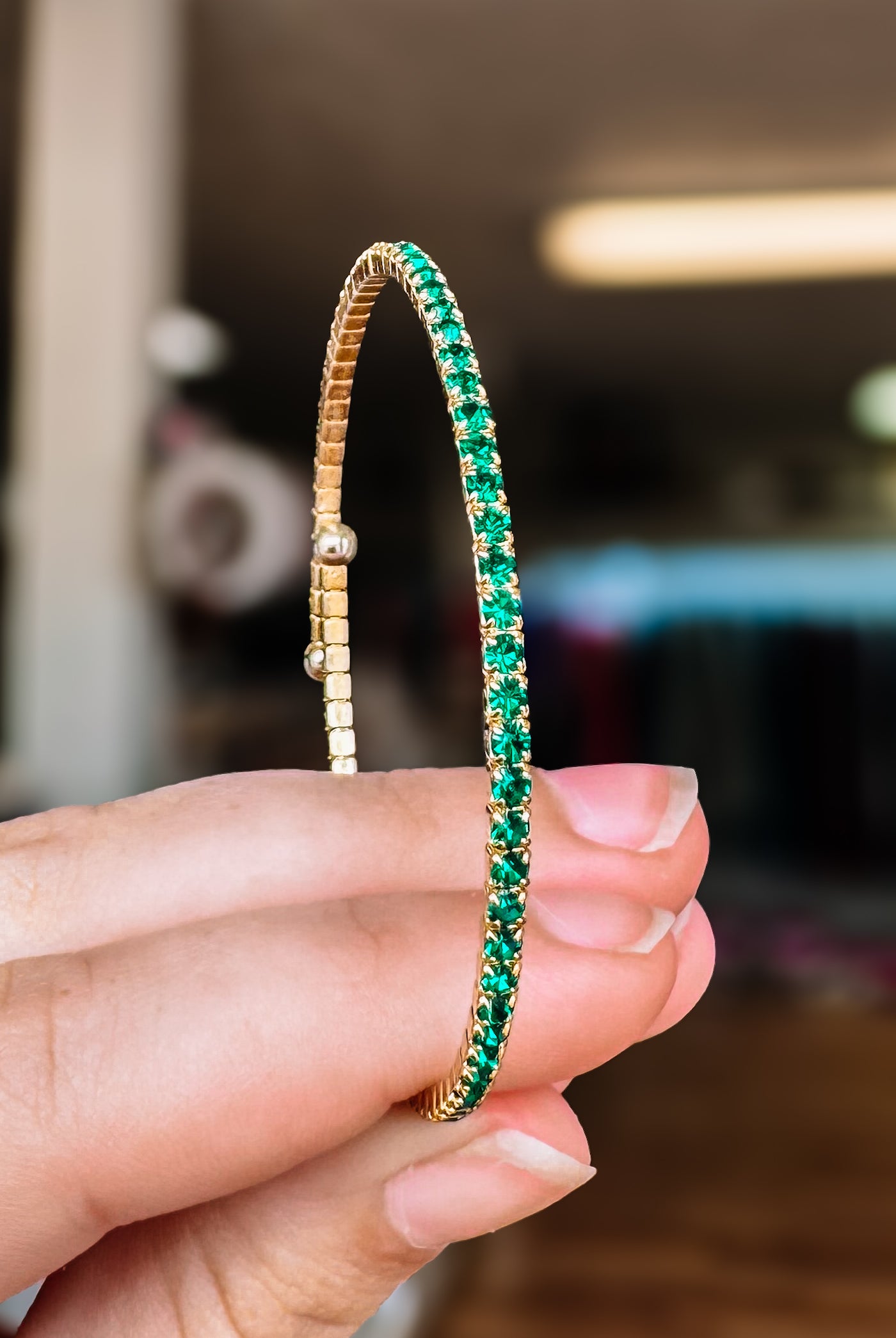 Venice Crystal Bangle - Chocolate Gold Metal-Bracelets-Dear Me Southern Boutique, located in DeRidder, Louisiana