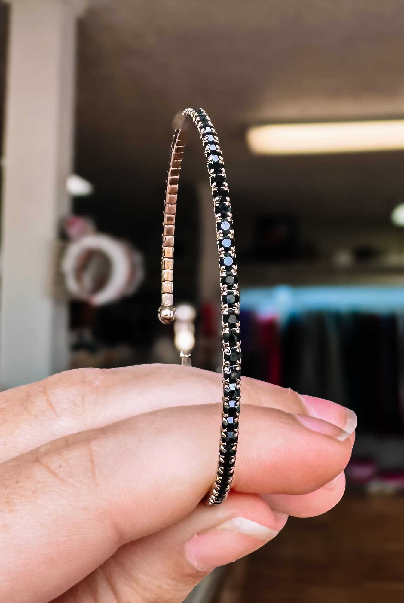Venice Crystal Bangle - Chocolate Gold Metal-Bracelets-Dear Me Southern Boutique, located in DeRidder, Louisiana