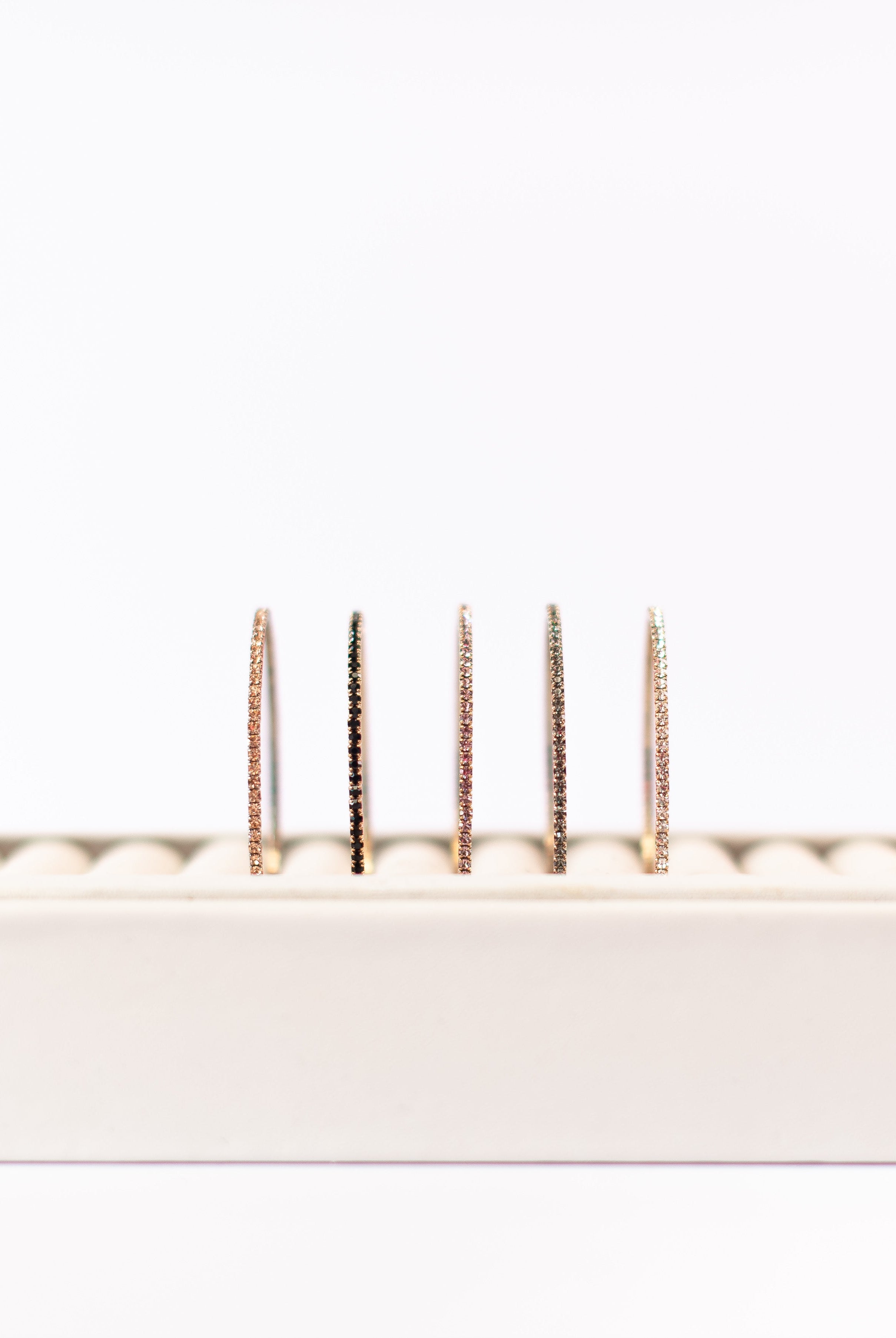 Venice Crystal Bangle - Chocolate Gold Metal-Bracelets-Dear Me Southern Boutique, located in DeRidder, Louisiana