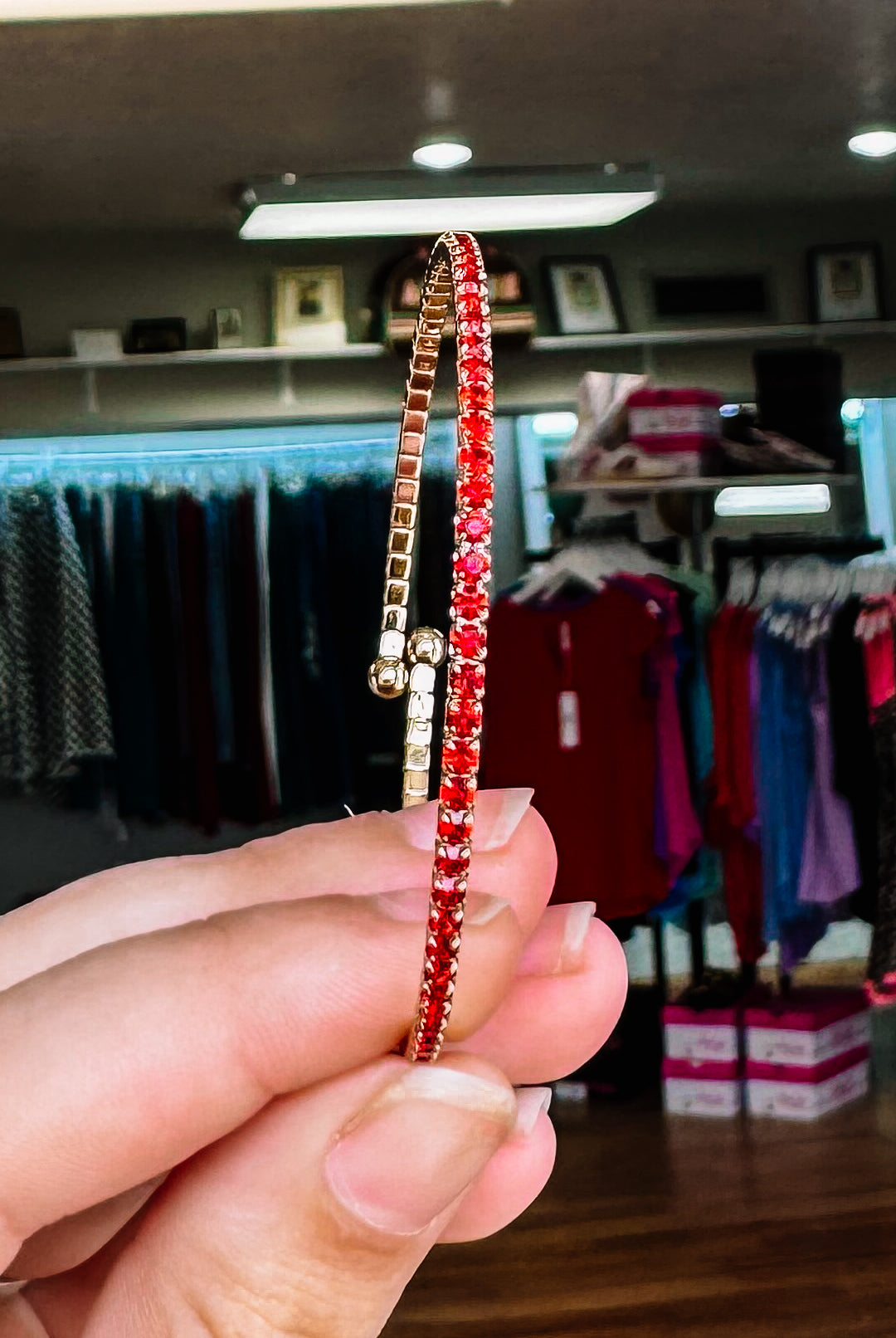 Venice Crystal Bangle - Gold Metal-Bracelets-Dear Me Southern Boutique, located in DeRidder, Louisiana