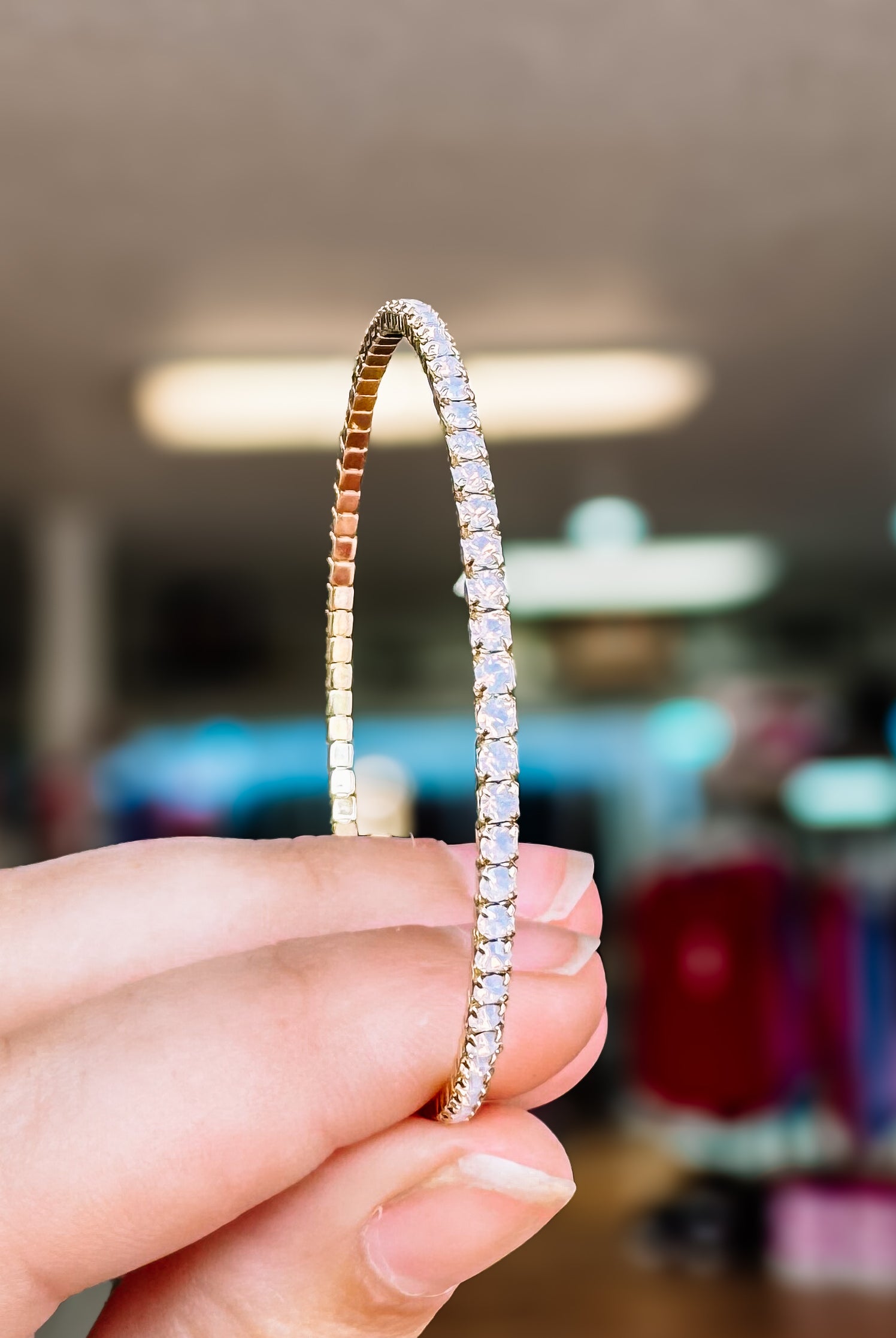 Venice Crystal Bangle - Gold Metal-Bracelets-Dear Me Southern Boutique, located in DeRidder, Louisiana