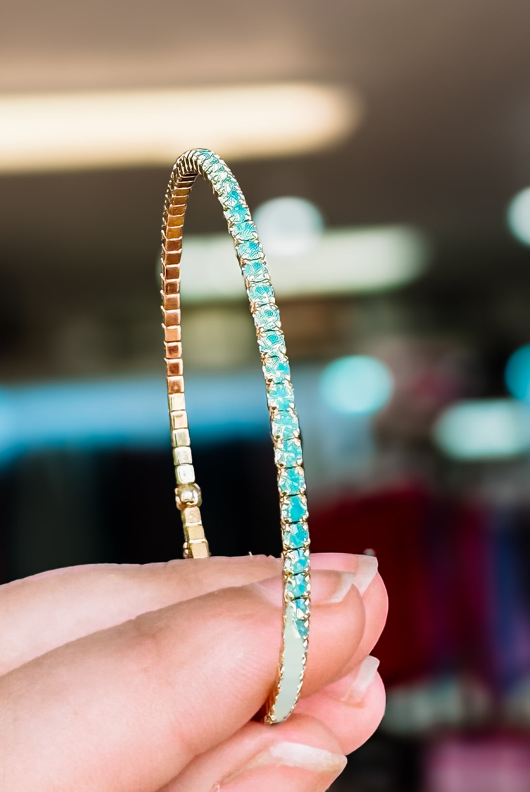Venice Crystal Bangle - Gold Metal-Bracelets-Dear Me Southern Boutique, located in DeRidder, Louisiana