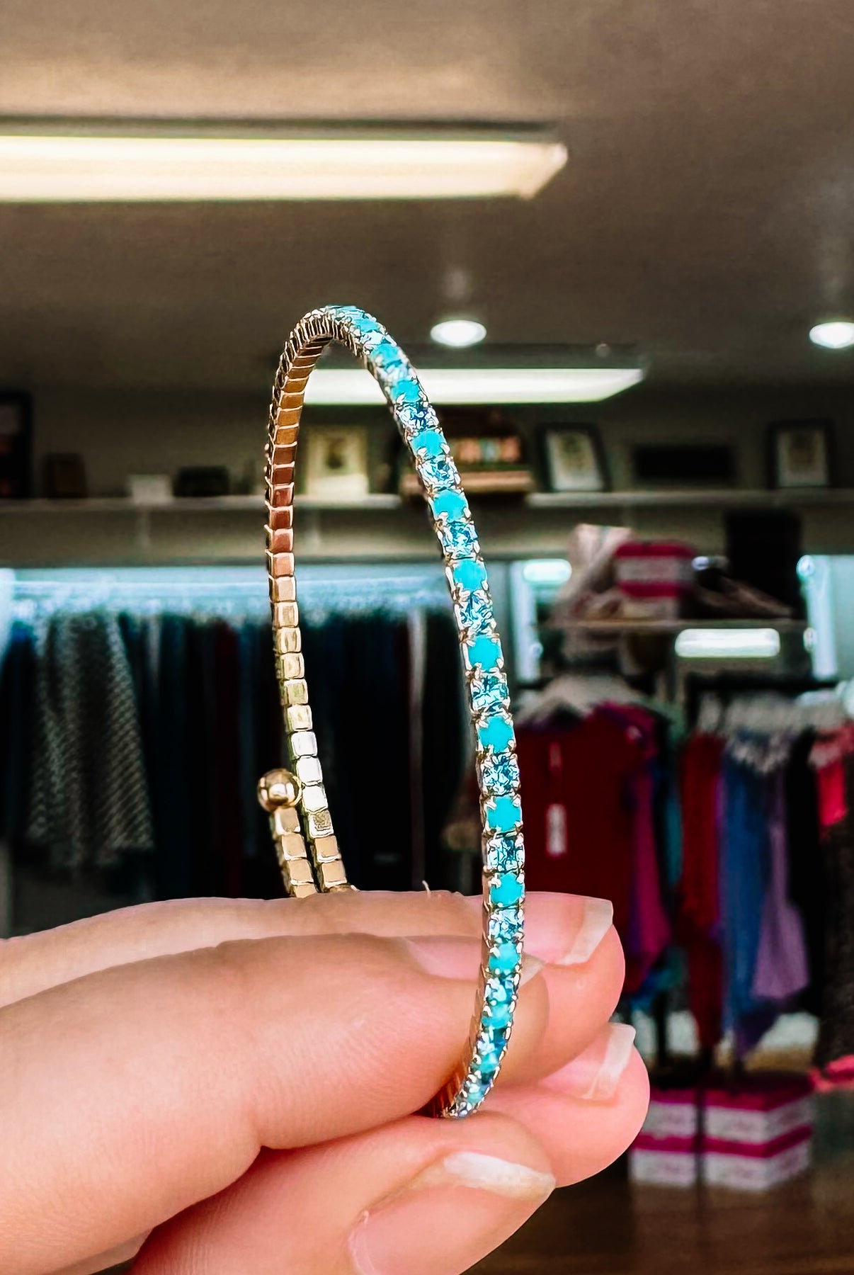 Venice Crystal Bangle - Gold Metal-Bracelets-Dear Me Southern Boutique, located in DeRidder, Louisiana