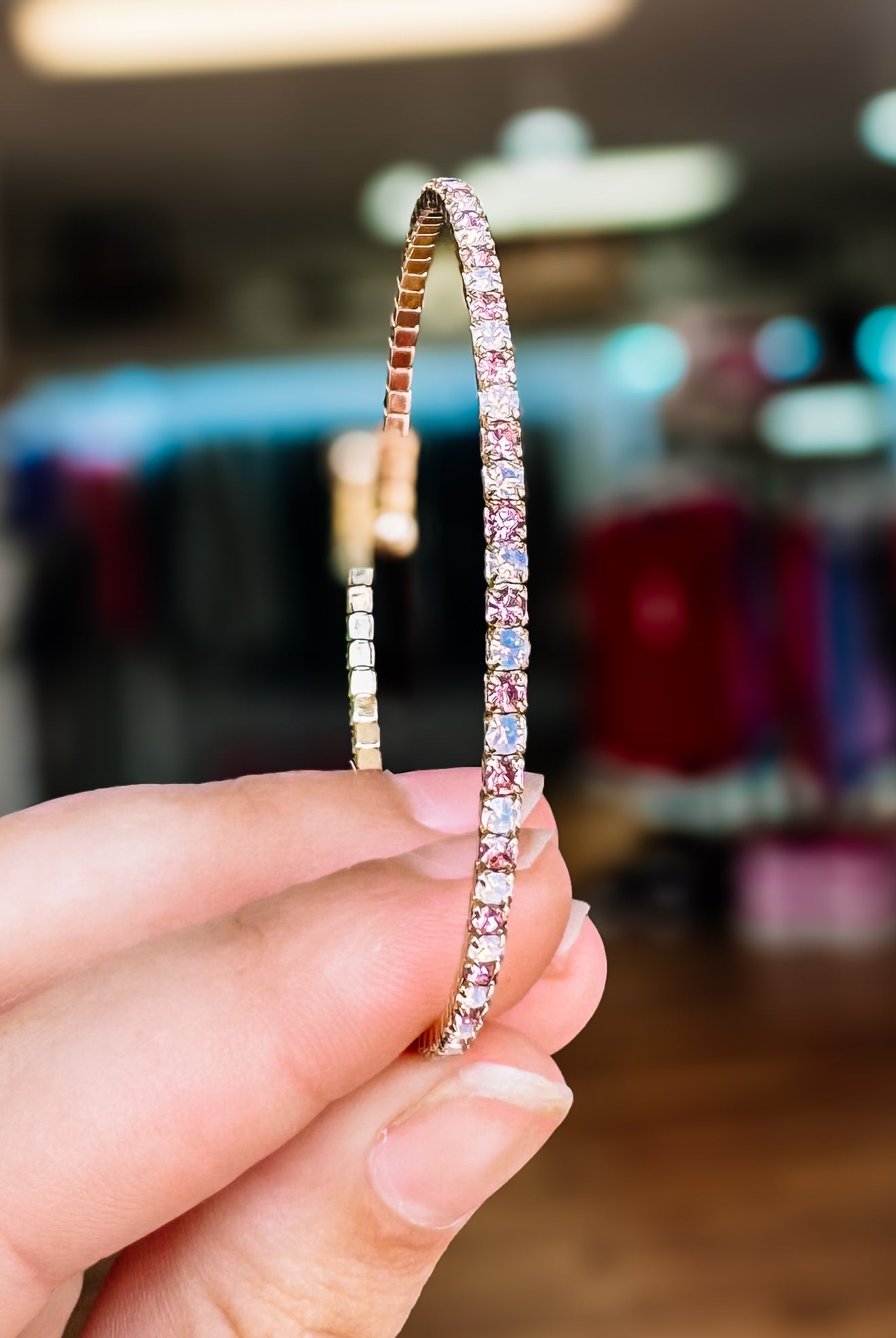 Venice Crystal Bangle - Gold Metal-Bracelets-Dear Me Southern Boutique, located in DeRidder, Louisiana