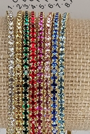 Venice Crystal Bangle - Gold Metal-Bracelets-Dear Me Southern Boutique, located in DeRidder, Louisiana
