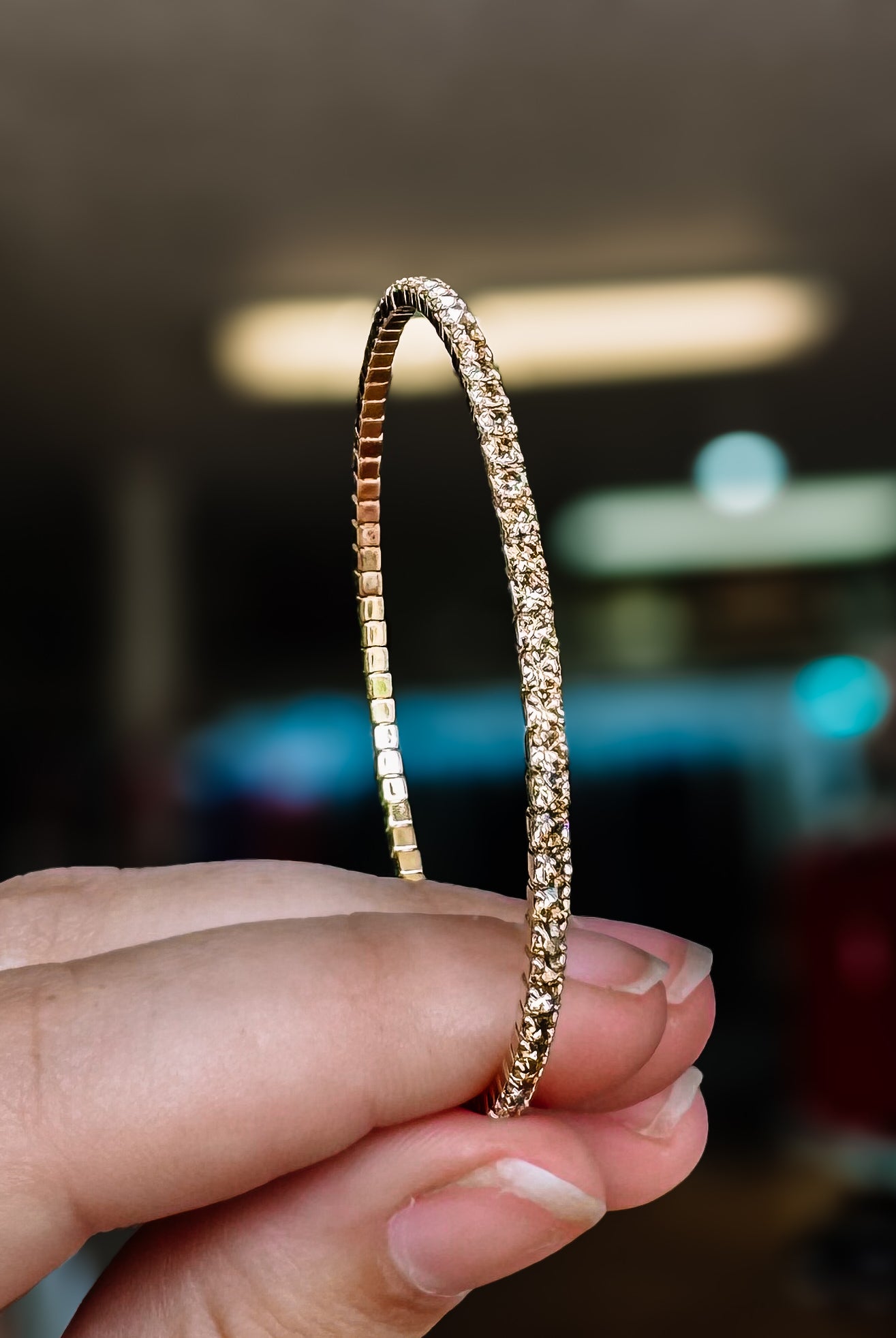 Venice Crystal Bangle - Gold Metal-Bracelets-Dear Me Southern Boutique, located in DeRidder, Louisiana