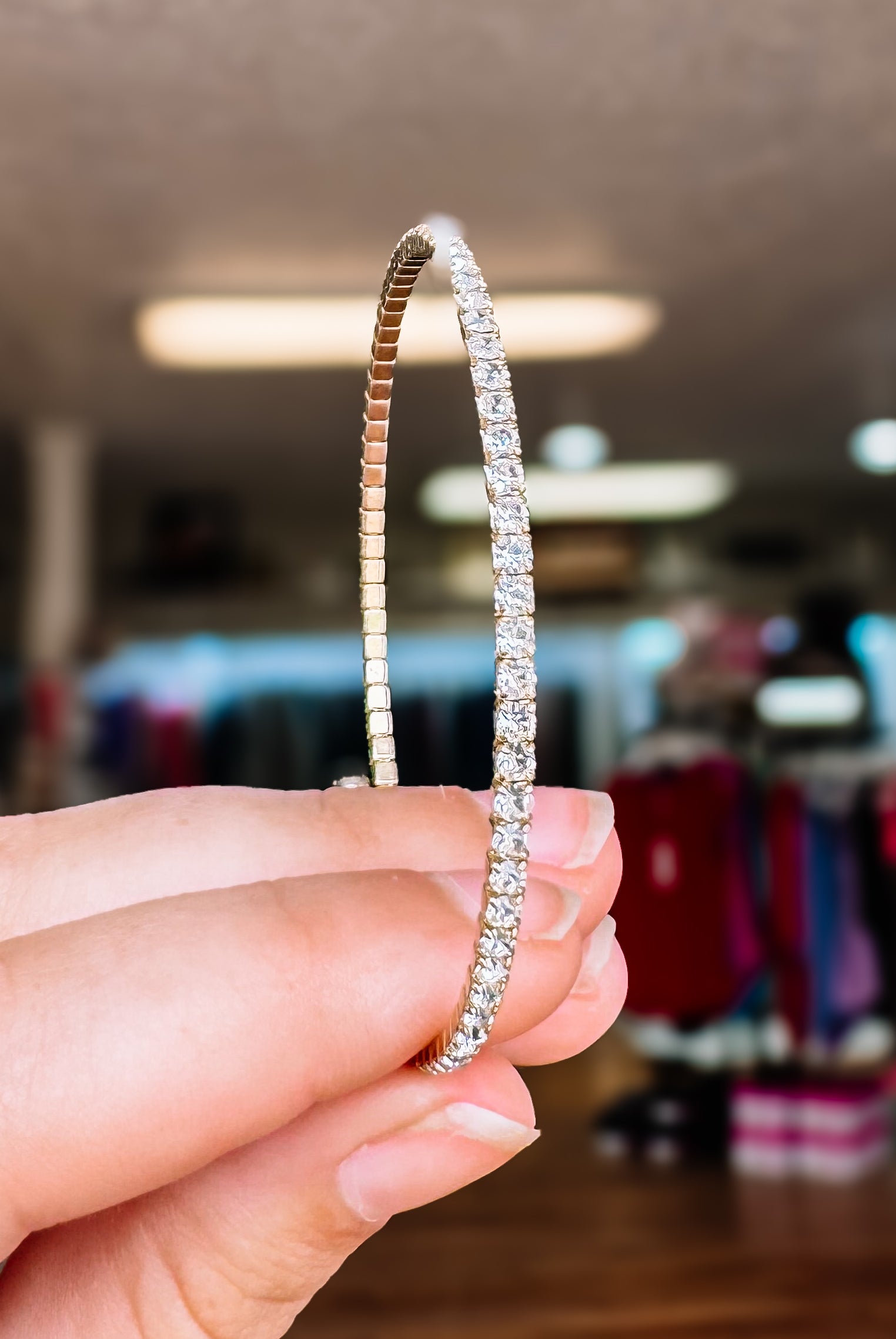 Venice Crystal Bangle - Gold Metal-Bracelets-Dear Me Southern Boutique, located in DeRidder, Louisiana