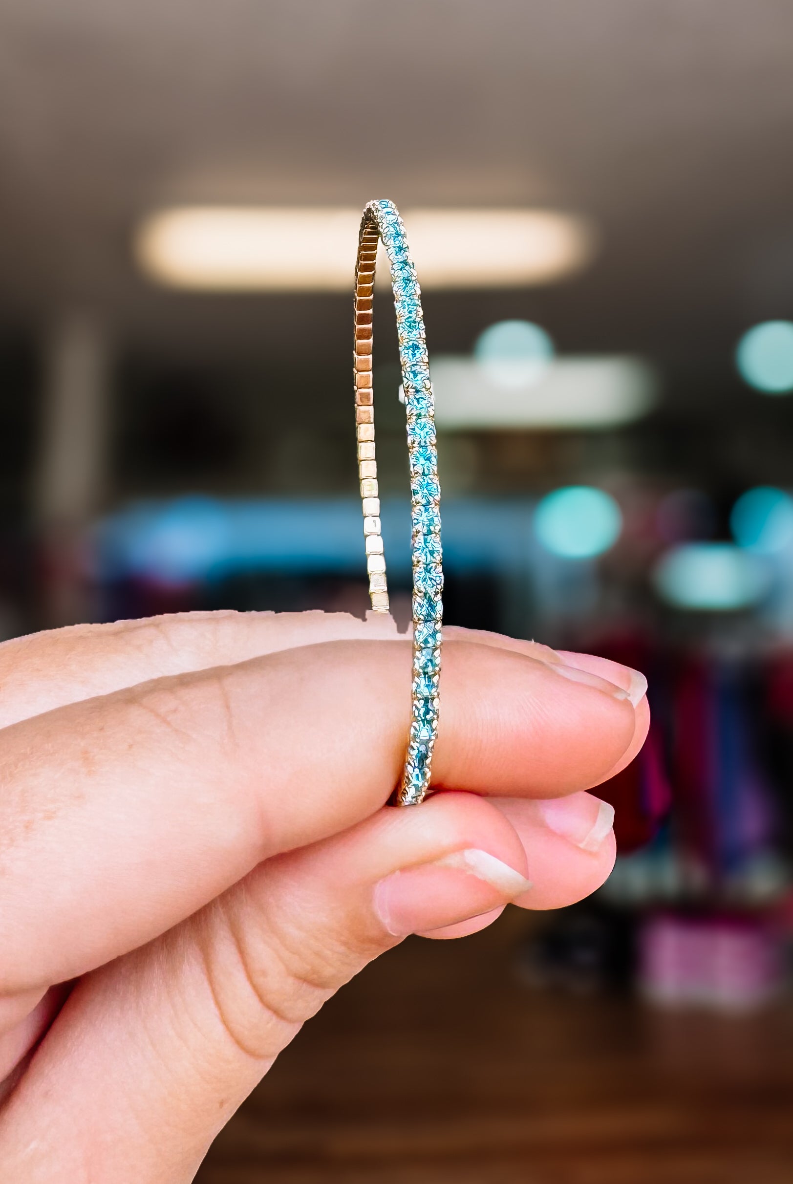 Venice Crystal Bangle - Silver Metal-Bracelets-Dear Me Southern Boutique, located in DeRidder, Louisiana