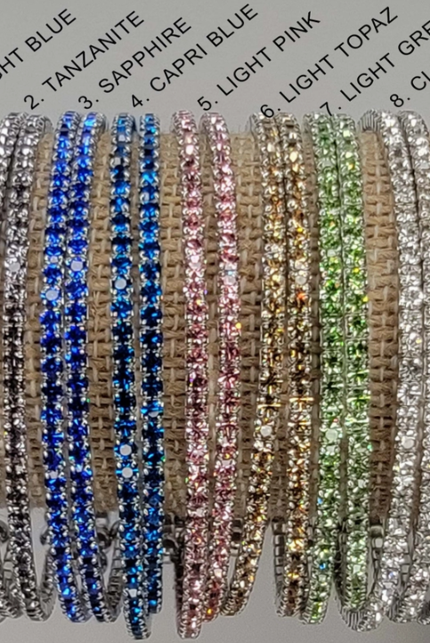 Venice Crystal Bangle - Silver Metal-Bracelets-Dear Me Southern Boutique, located in DeRidder, Louisiana