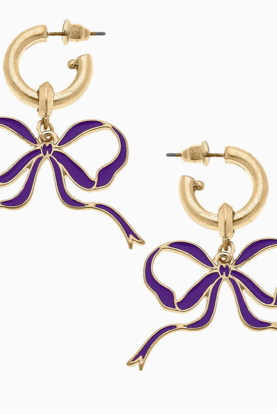Veronica Bow Game Day Earrings-Earrings-Dear Me Southern Boutique, located in DeRidder, Louisiana