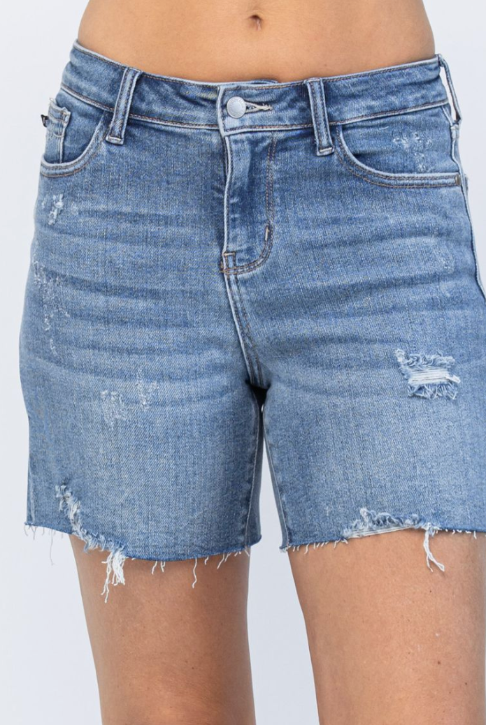 Weekend Energy Judy Blue Shorts-Jeans-Dear Me Southern Boutique, located in DeRidder, Louisiana