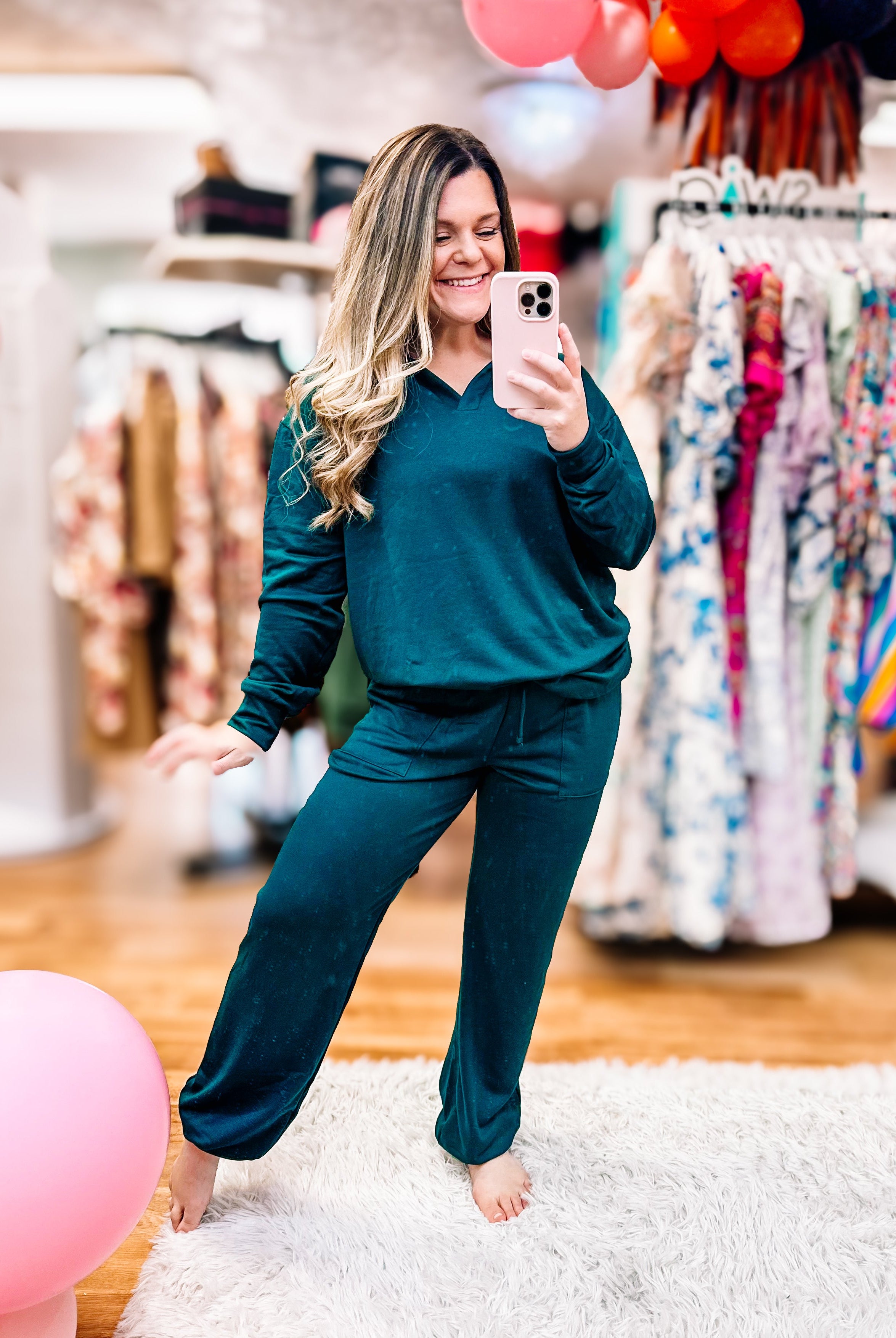 Weekend Lounge Set - Hunter Green-Dear Me Southern Boutique, located in DeRidder, Louisiana