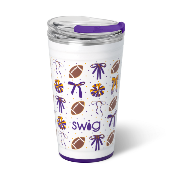 We've Got Spirit Purple + Yellow Swig Party Cup 24oz-Tumblers-Dear Me Southern Boutique, located in DeRidder, Louisiana