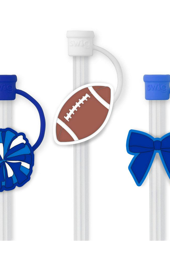 We've Got Spirit Royal Swig Straw Topper Set-Straw Toppers-Dear Me Southern Boutique, located in DeRidder, Louisiana