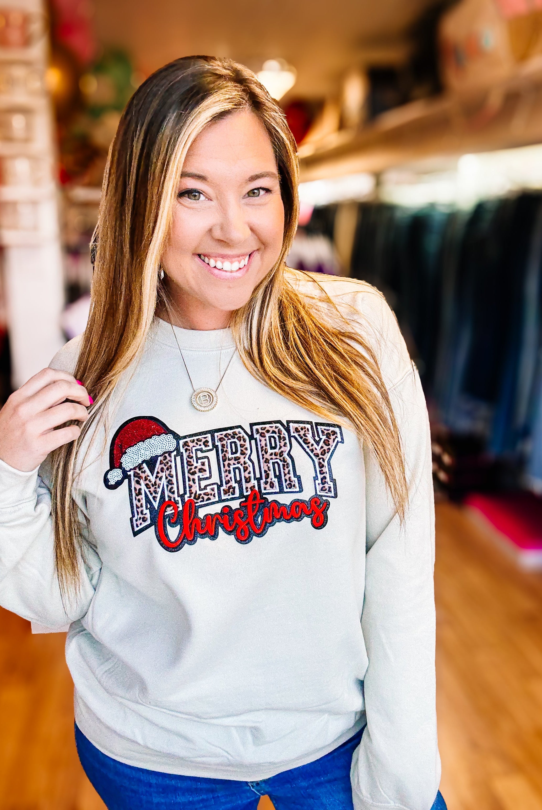 Wild About Christmas Pullover-Graphic Tops-Dear Me Southern Boutique, located in DeRidder, Louisiana