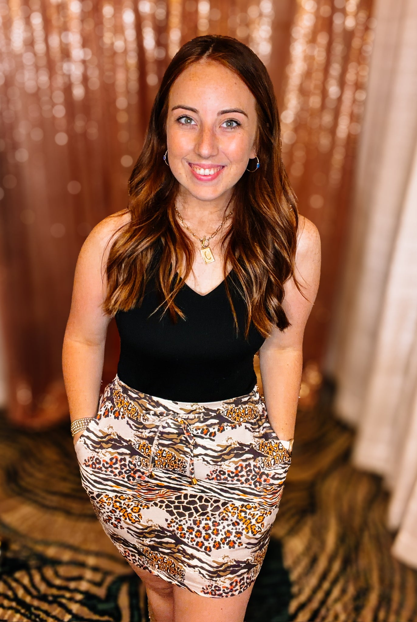 Wild Instincts Leopard Everyday Skort-Skort-Dear Me Southern Boutique, located in DeRidder, Louisiana
