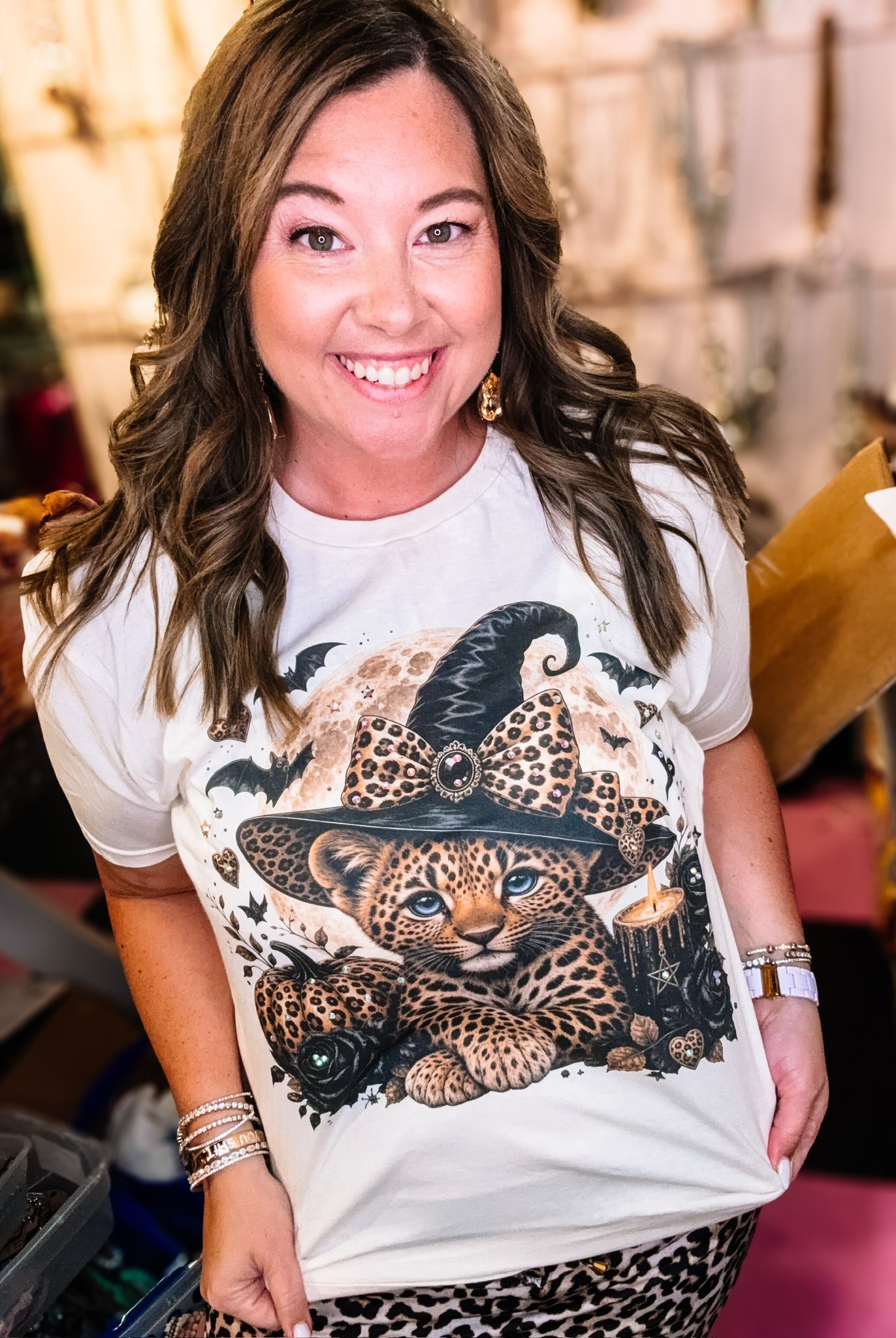 Wild Little Witch Bougie Rhinestone Tee-Graphic Tees-Dear Me Southern Boutique, located in DeRidder, Louisiana